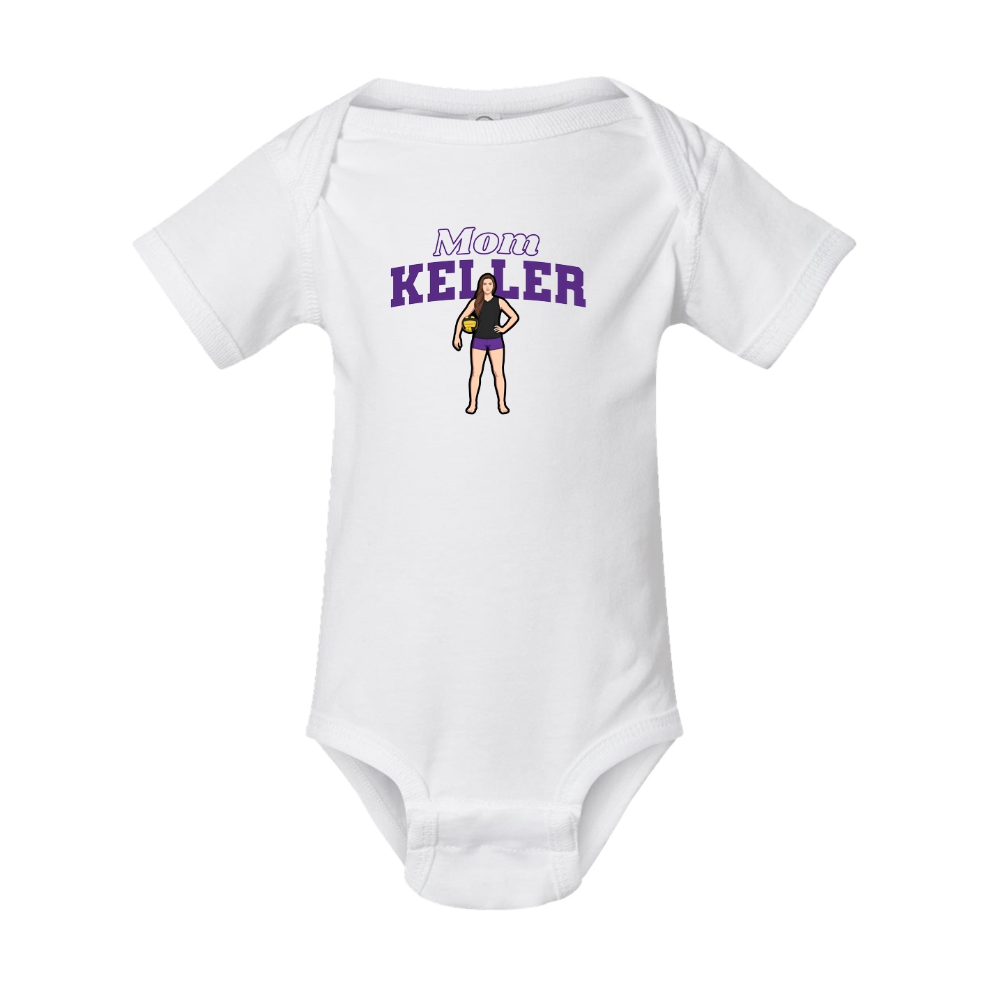 Baby Onesie — Mothers Day Block in White