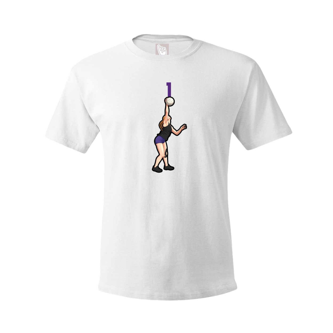 Youth Tee — Number Top in White
