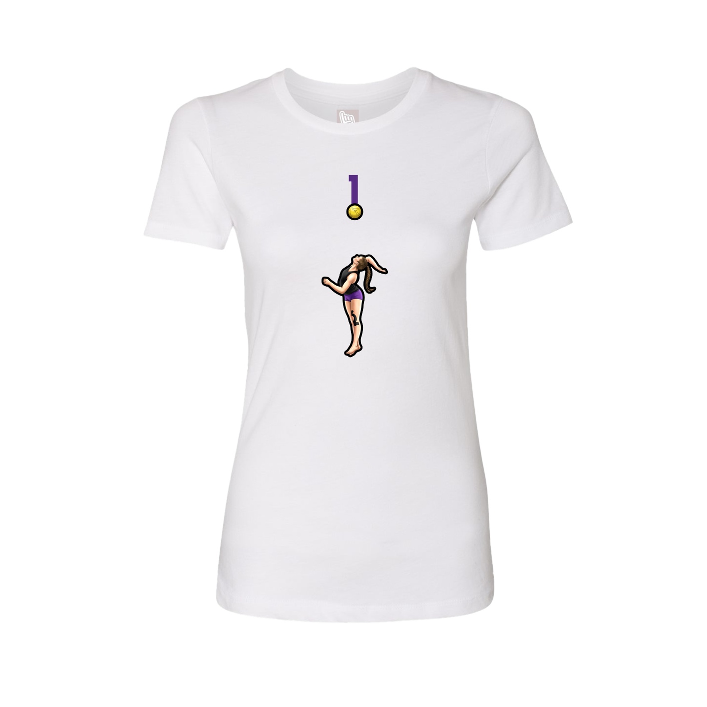 Fitted Women's Tee — Number Top in White