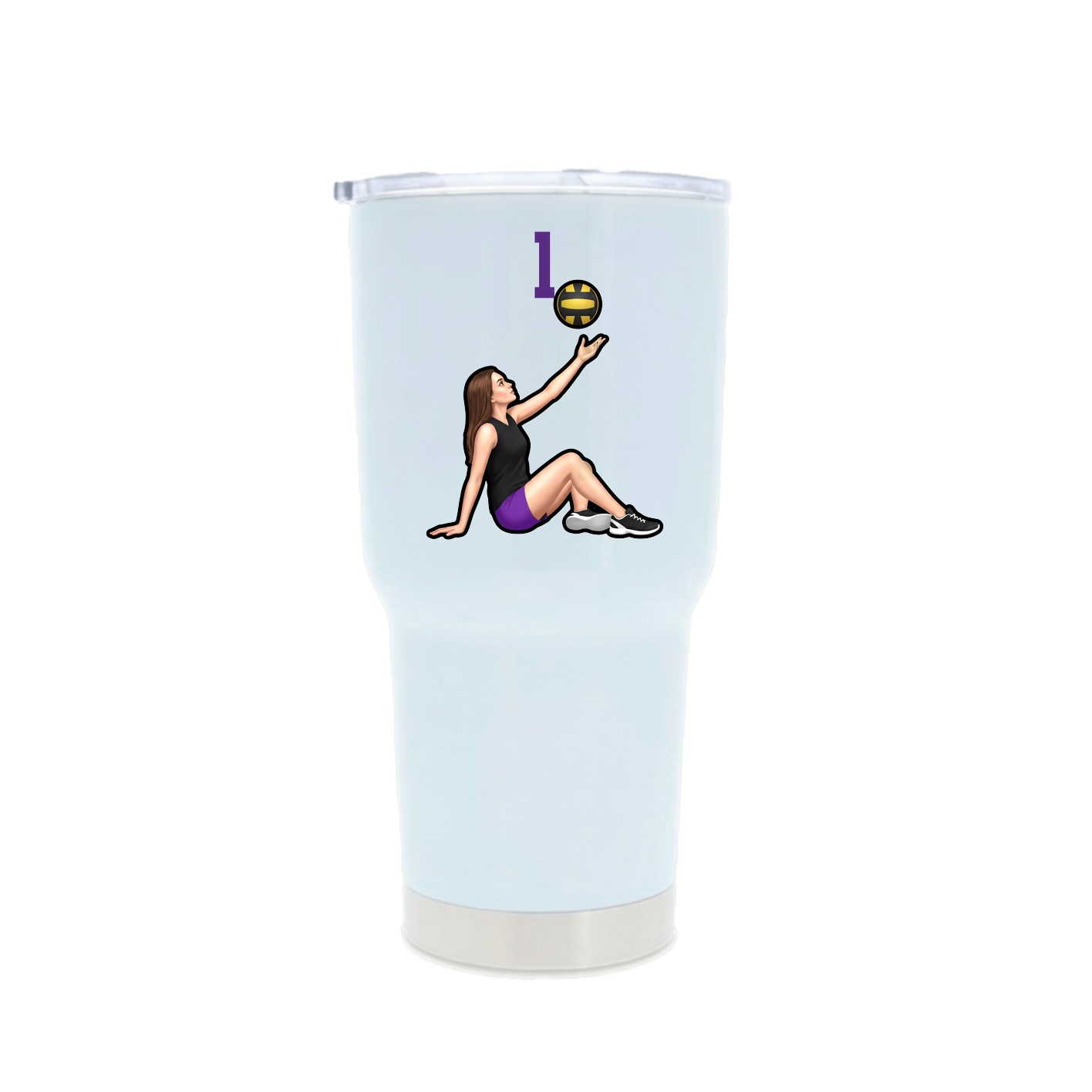30oz Stainless Steel Tumbler — Number Top in White