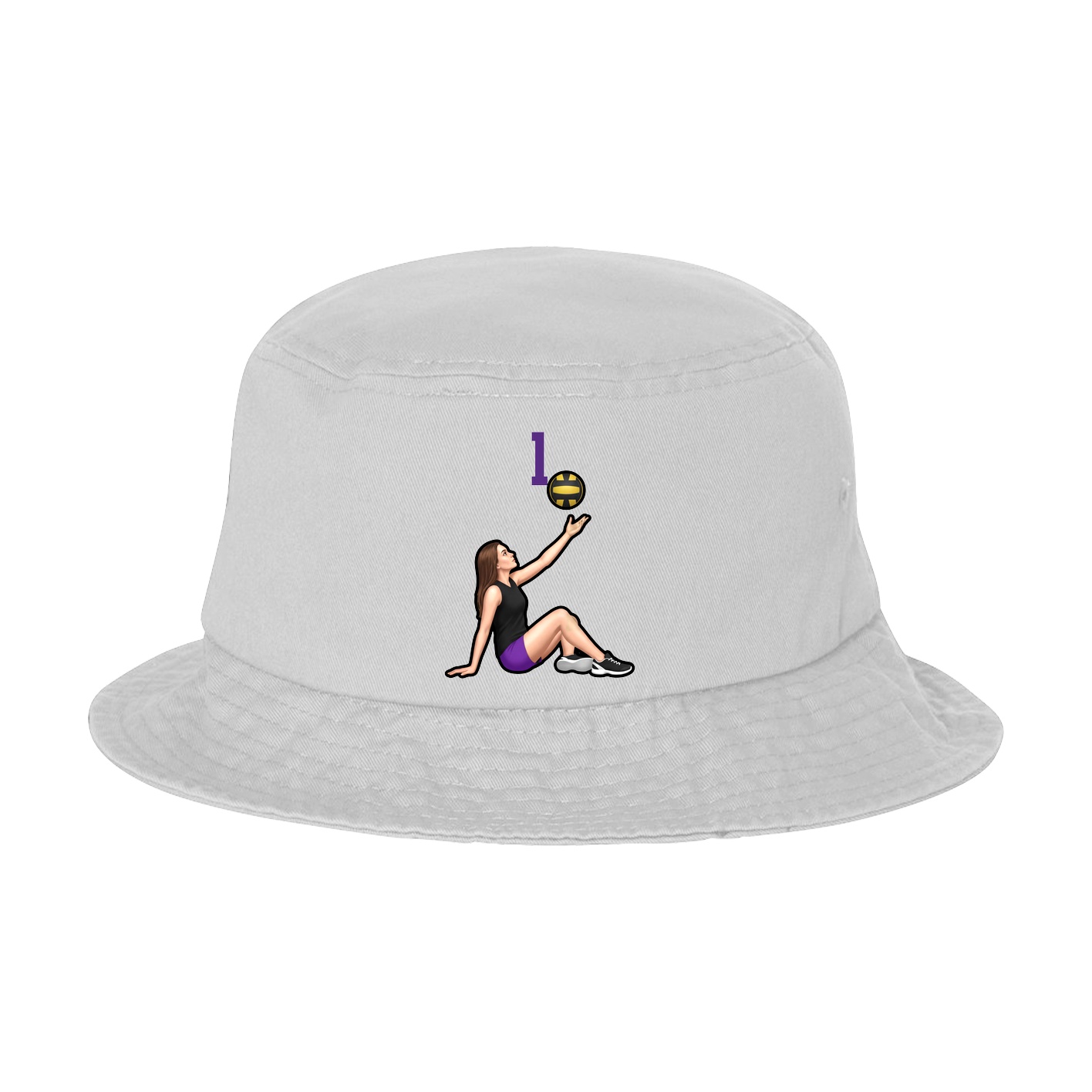 Bucket Cap — Number Top in White