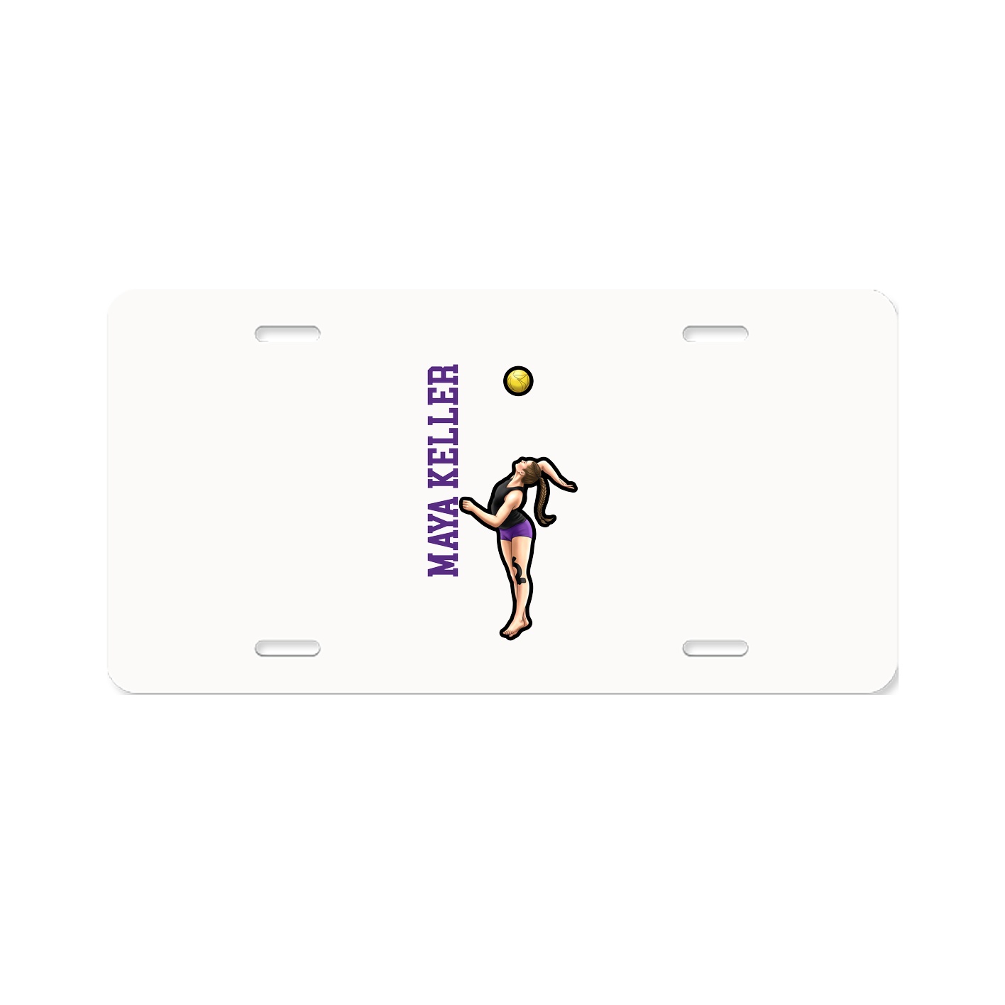 License Plate — Name Vertical in Classic