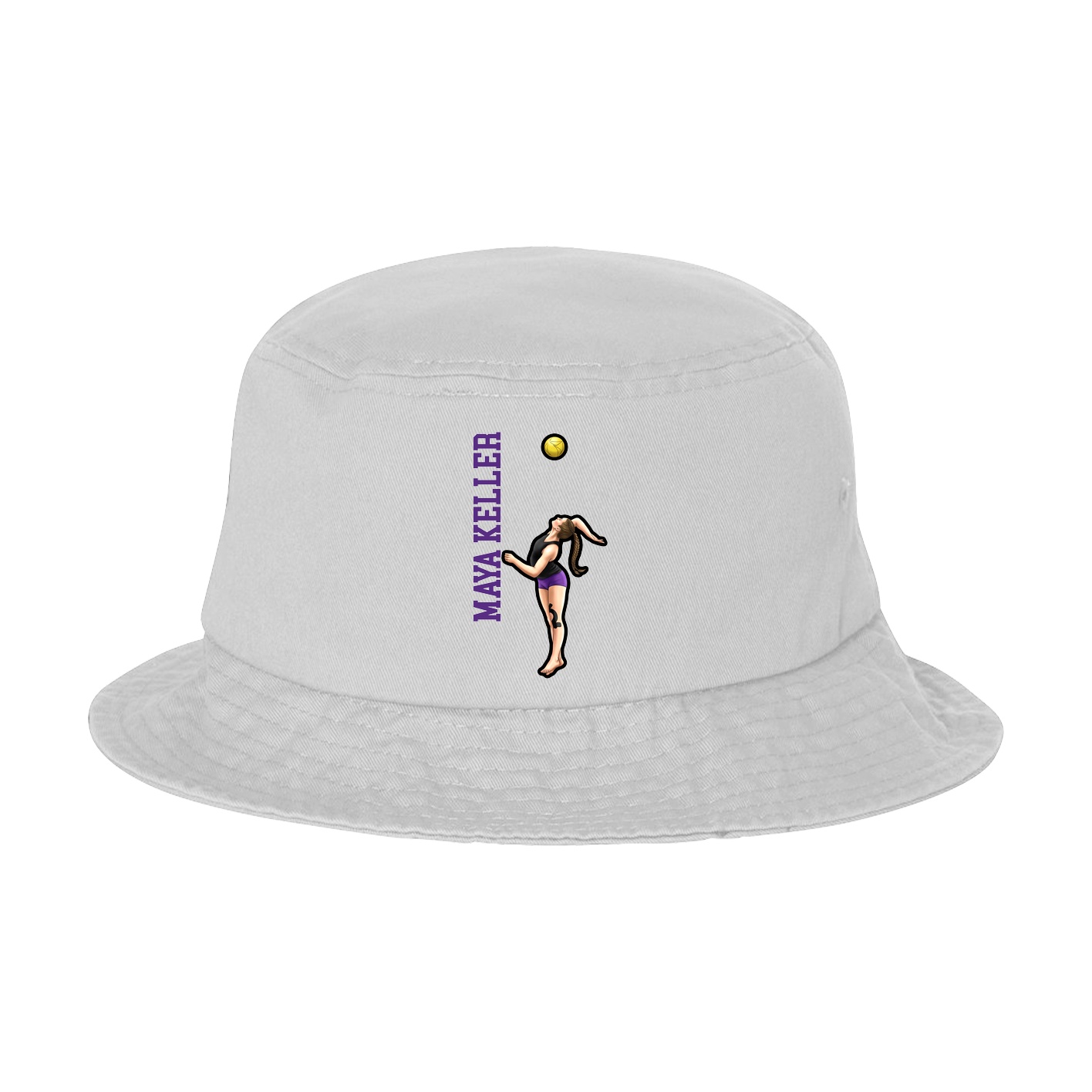 Bucket Cap — Name Vertical in White