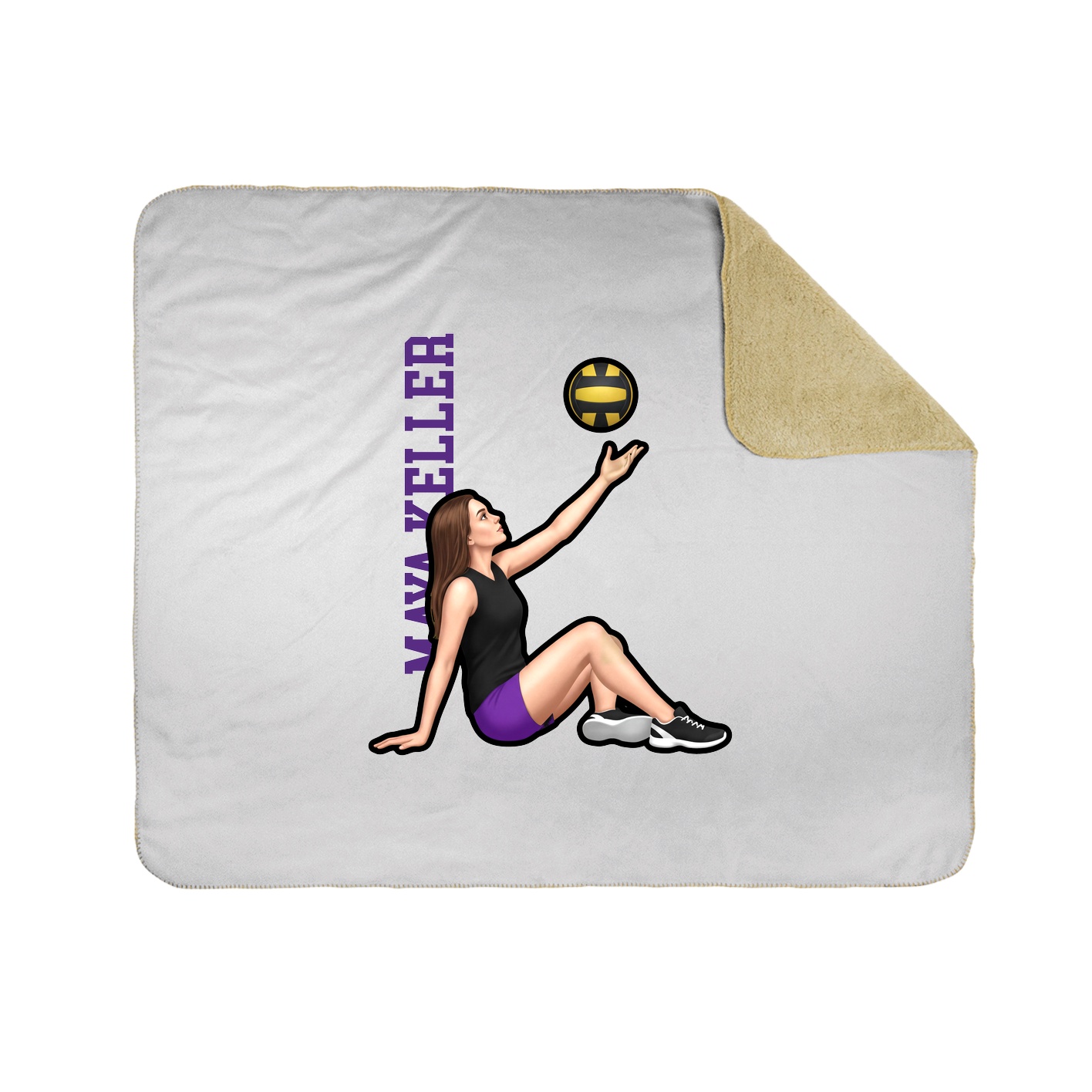Throw Blanket — Name Vertical in White