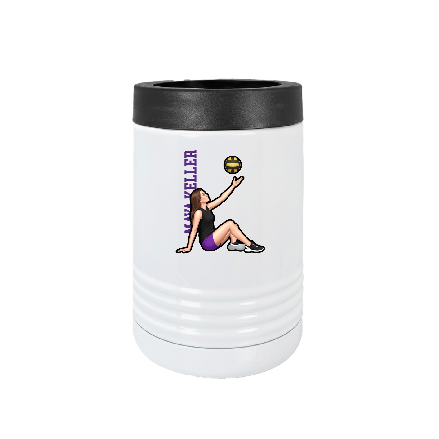 Beverage Holder — Name Vertical in White