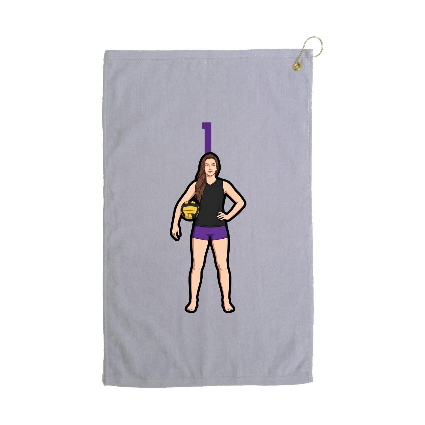 Golf Towel — Number Top in Grey