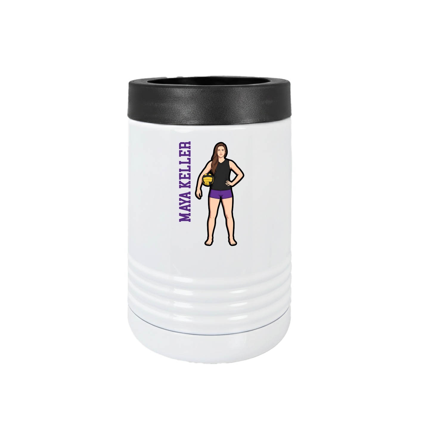 Beverage Holder — Name Vertical in White