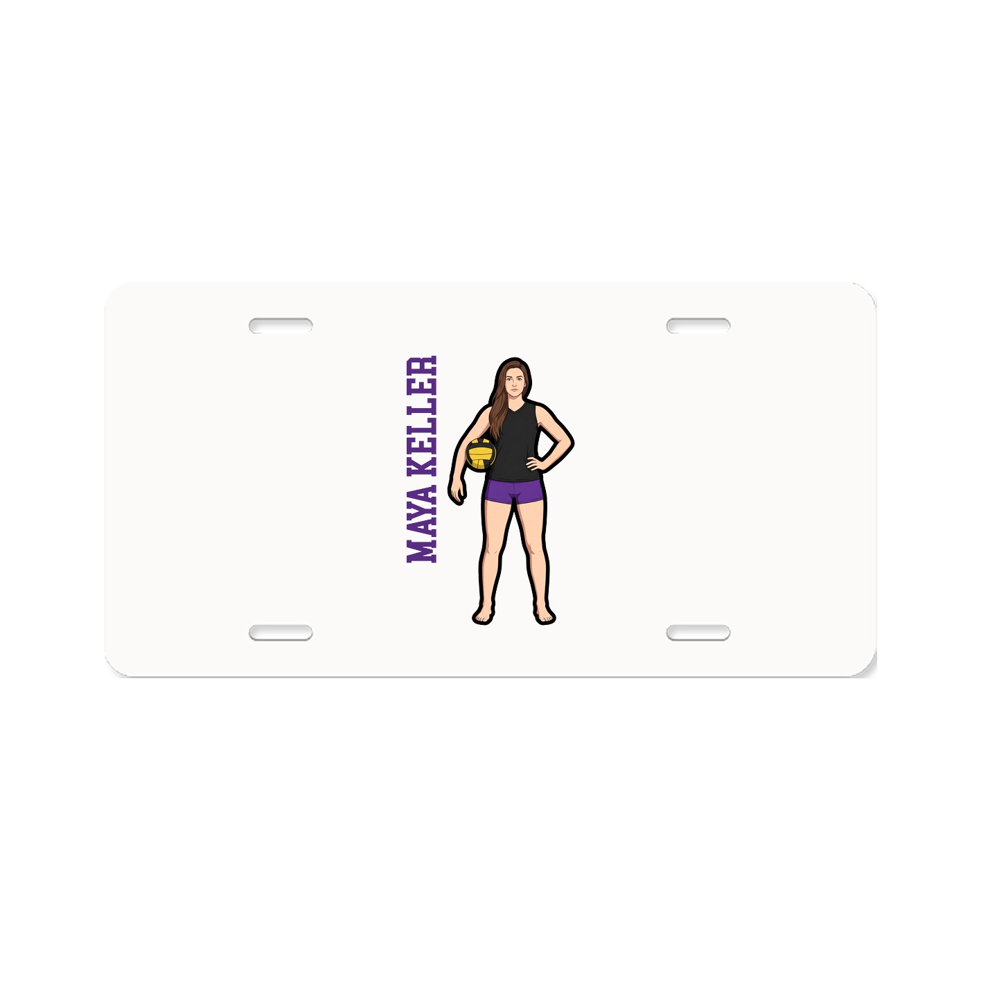 License Plate — Name Vertical in Classic