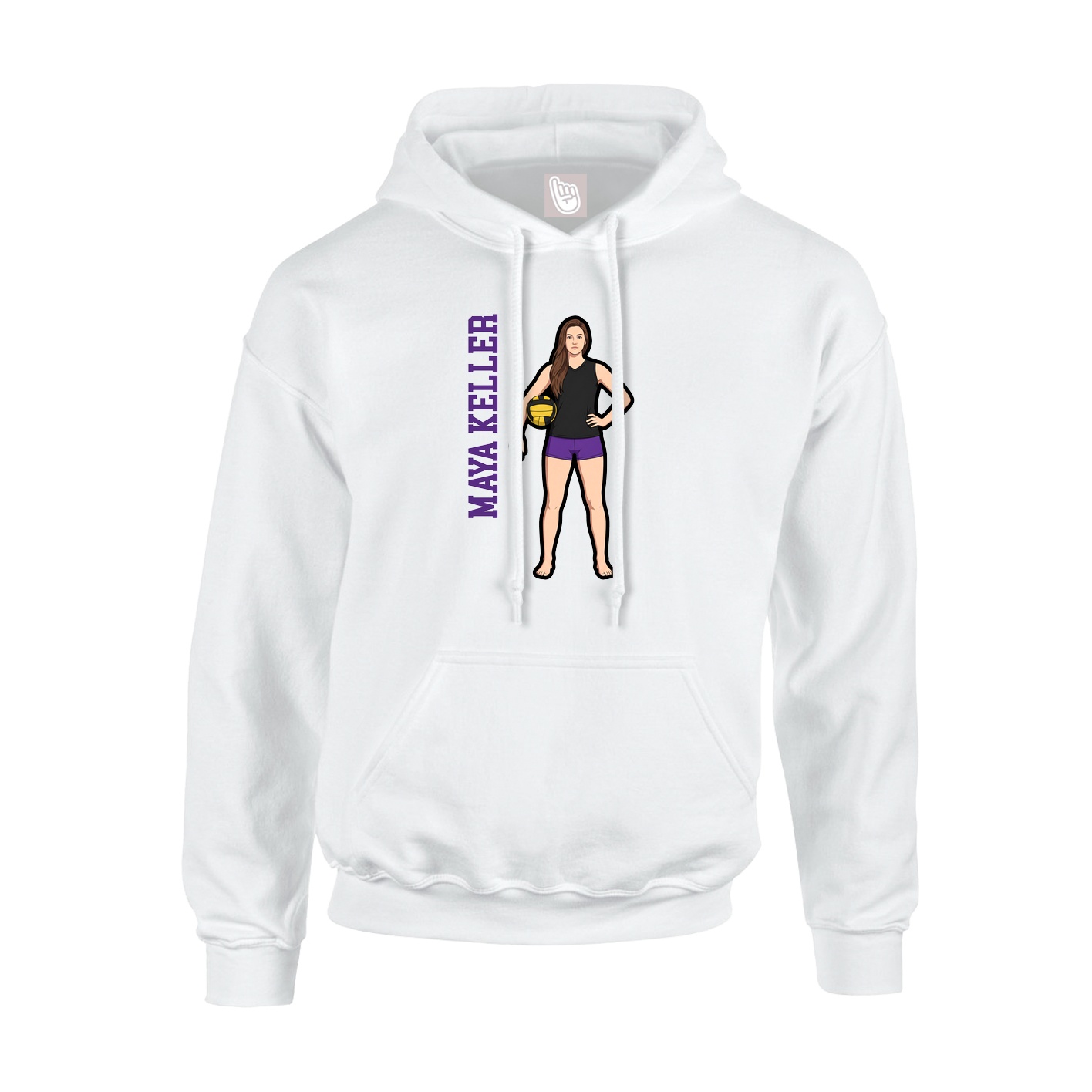 Youth Hoodie — Name Vertical in White