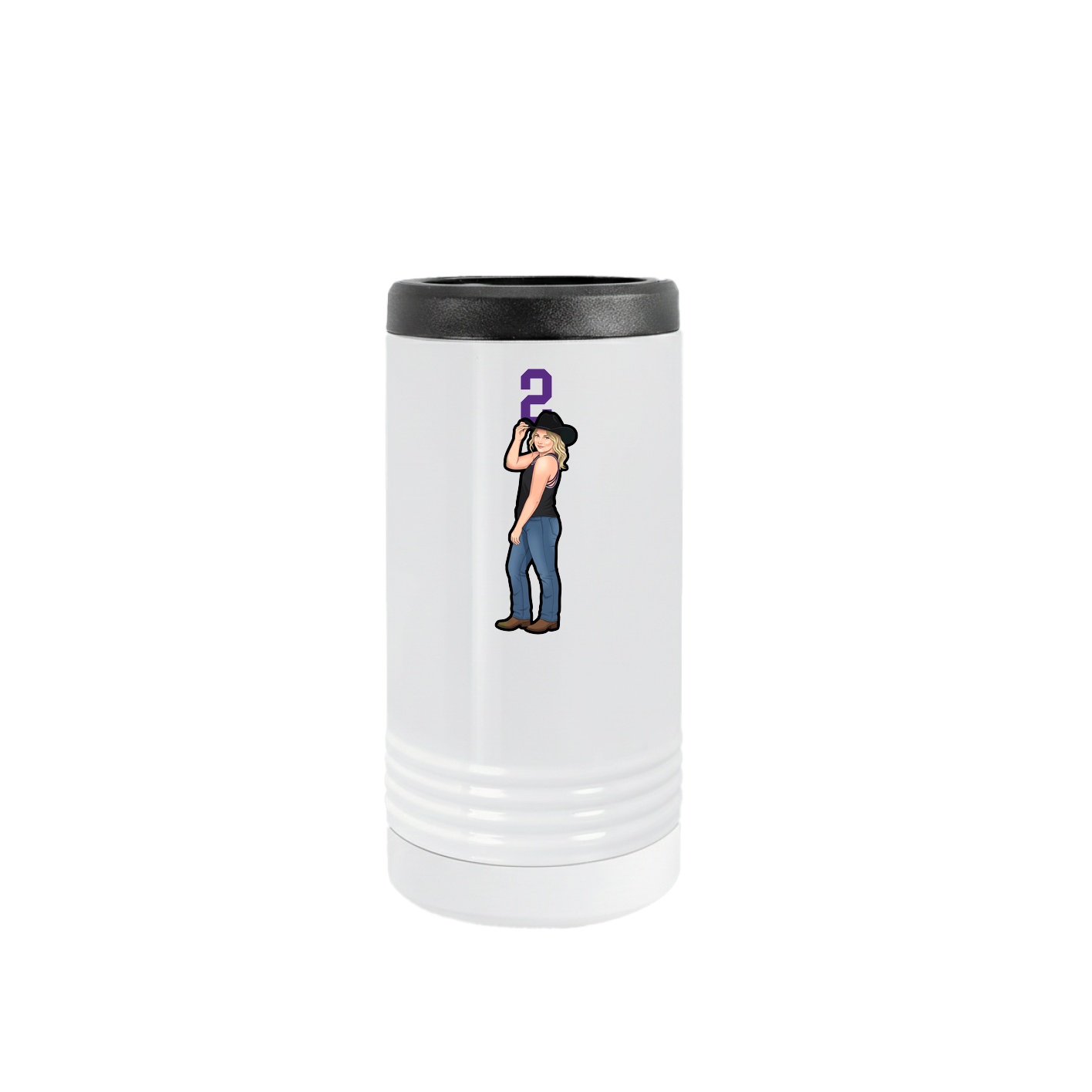 Slim Beverage Holder — Number Top in White
