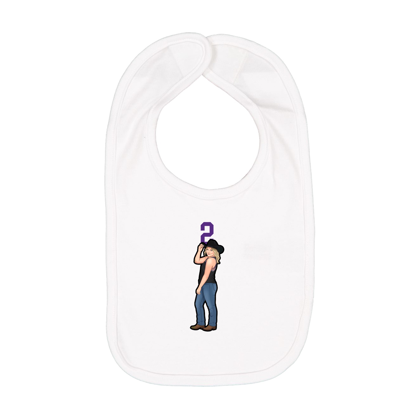 Infant Bib — Number Top in White