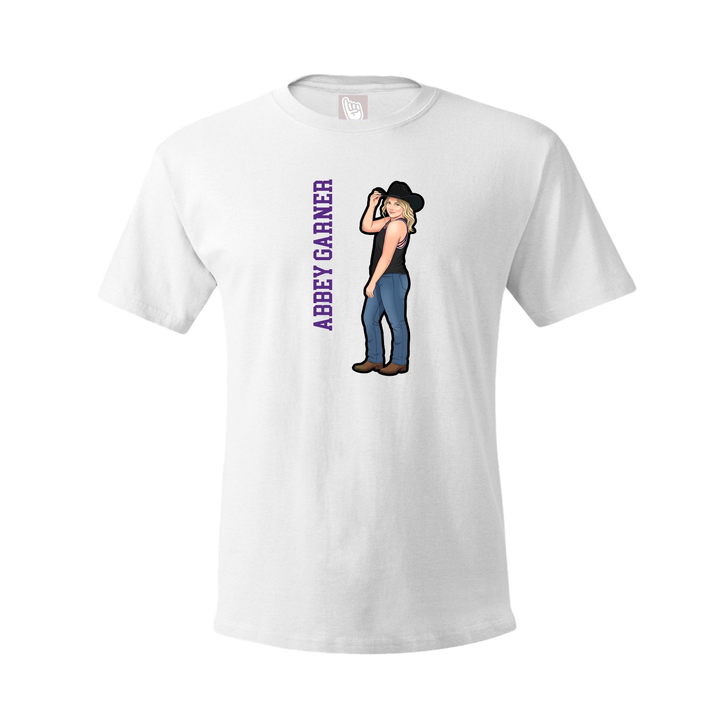 Tee — Name Vertical in White