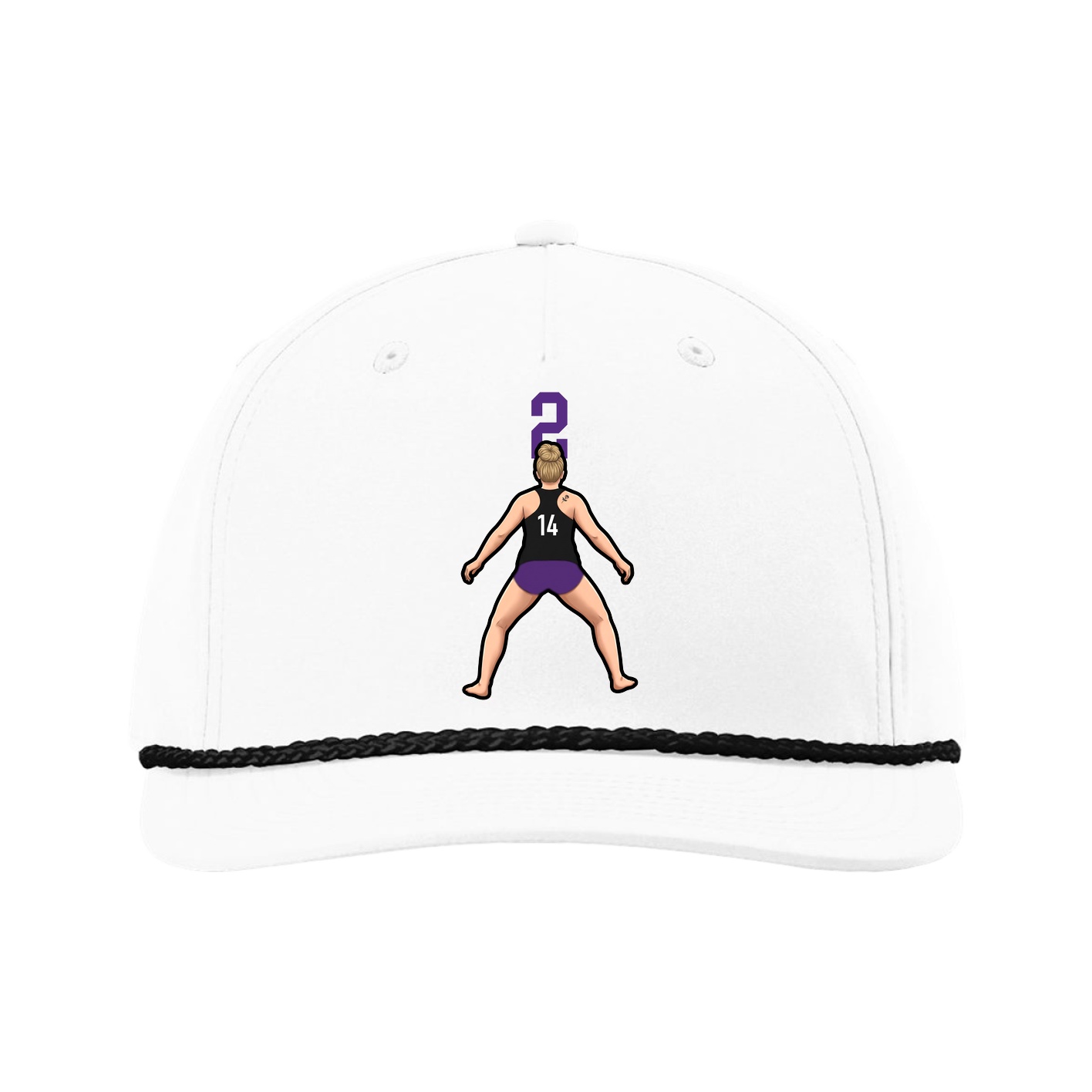 Five-Panel Classic Rope Cap — Number Top in White