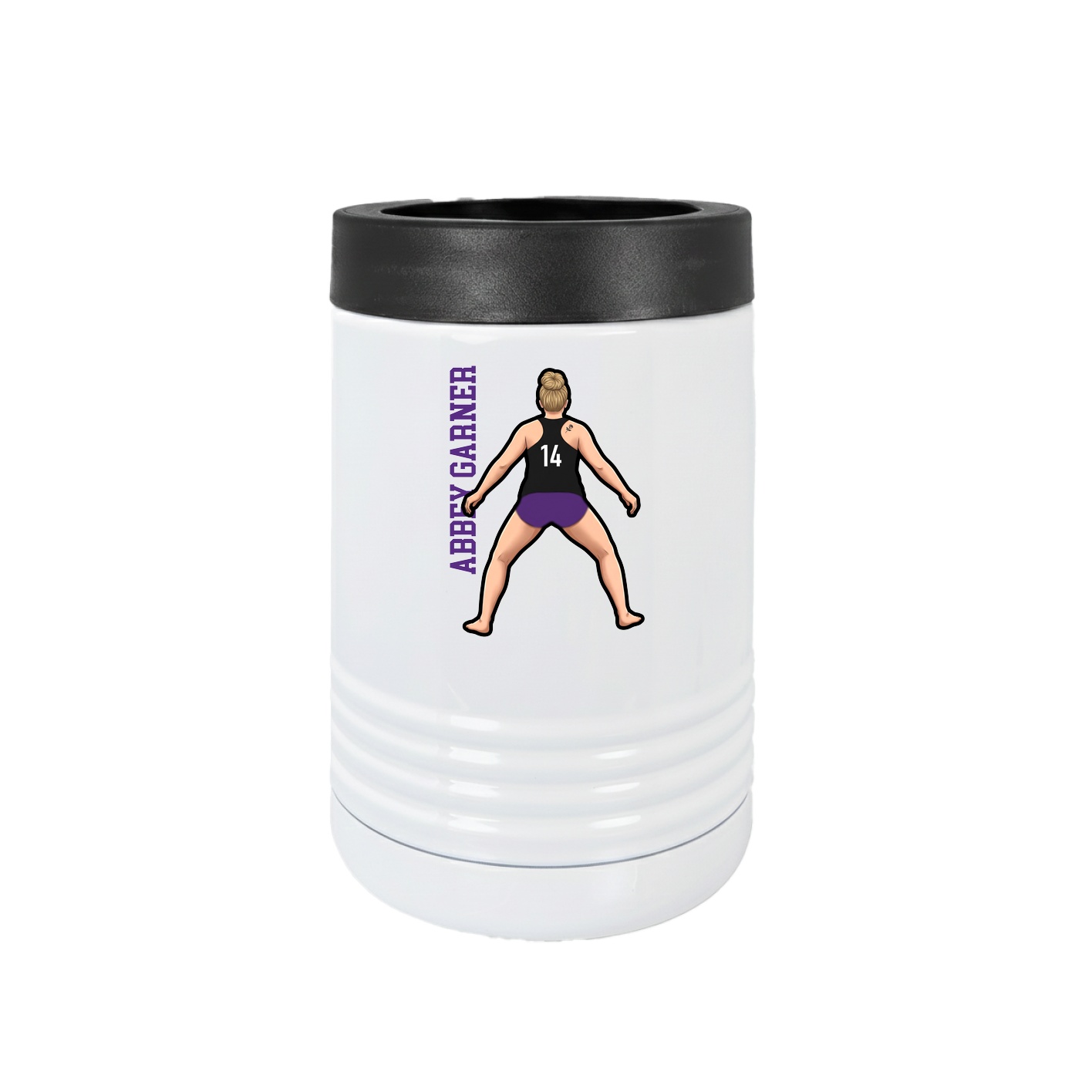 Beverage Holder — Name Vertical in White