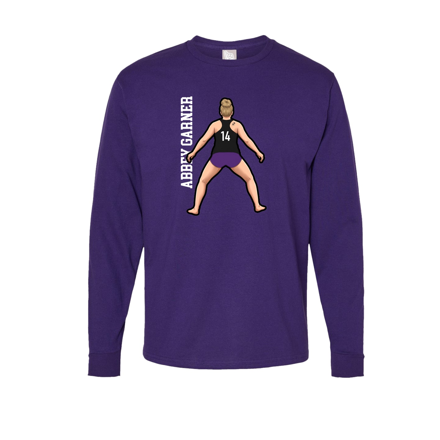 Long Sleeve Tee — Name Vertical in Purple