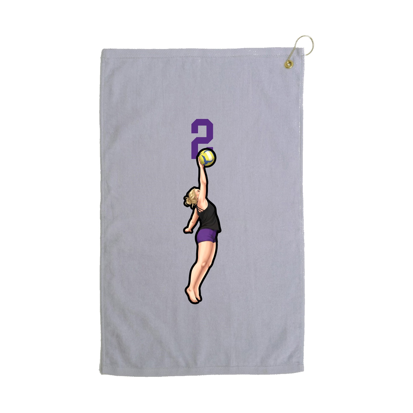 Golf Towel — Number Top in Grey