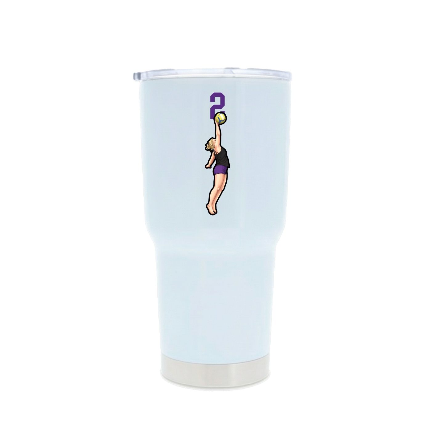 30oz Stainless Steel Tumbler — Number Top in White
