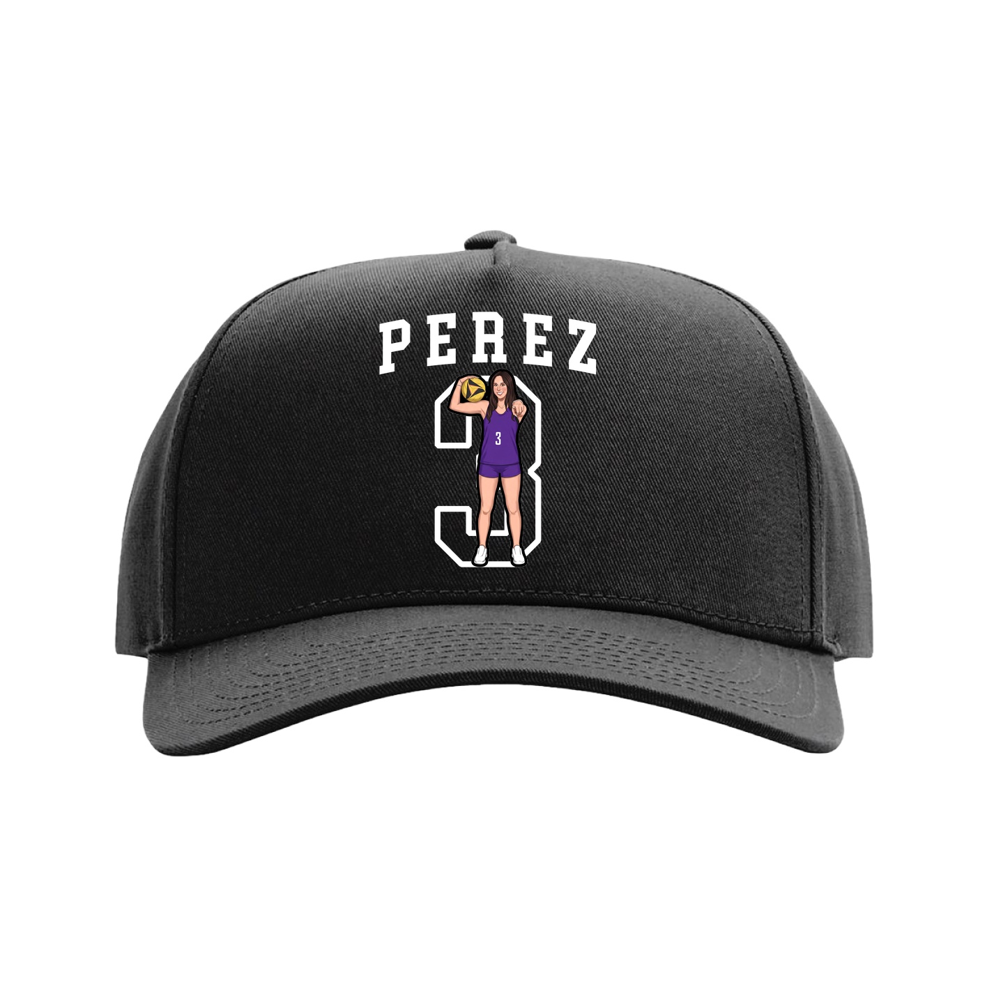 Full Fabric Five-Panel Champ Cap — Shirsey in Black