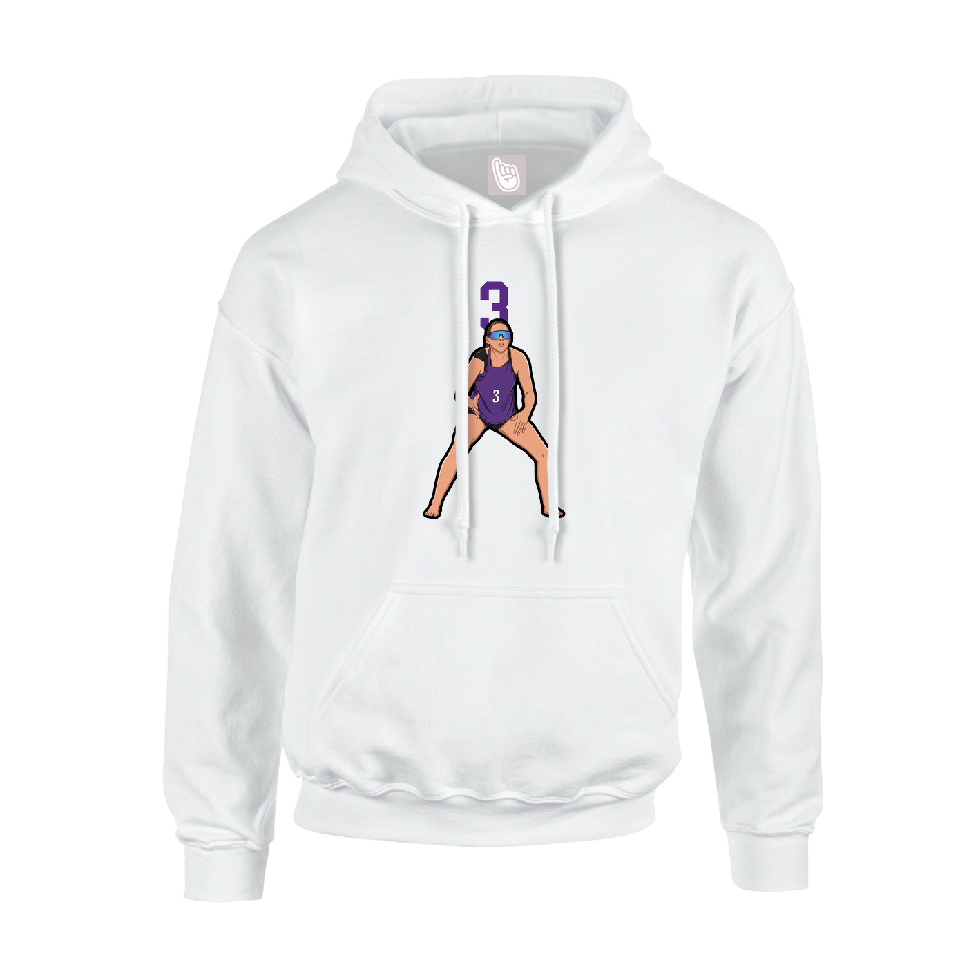 Hoodie — Number Top in White