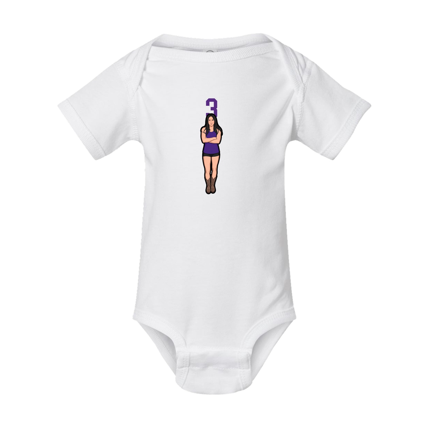 Baby Onesie — Number Top in White