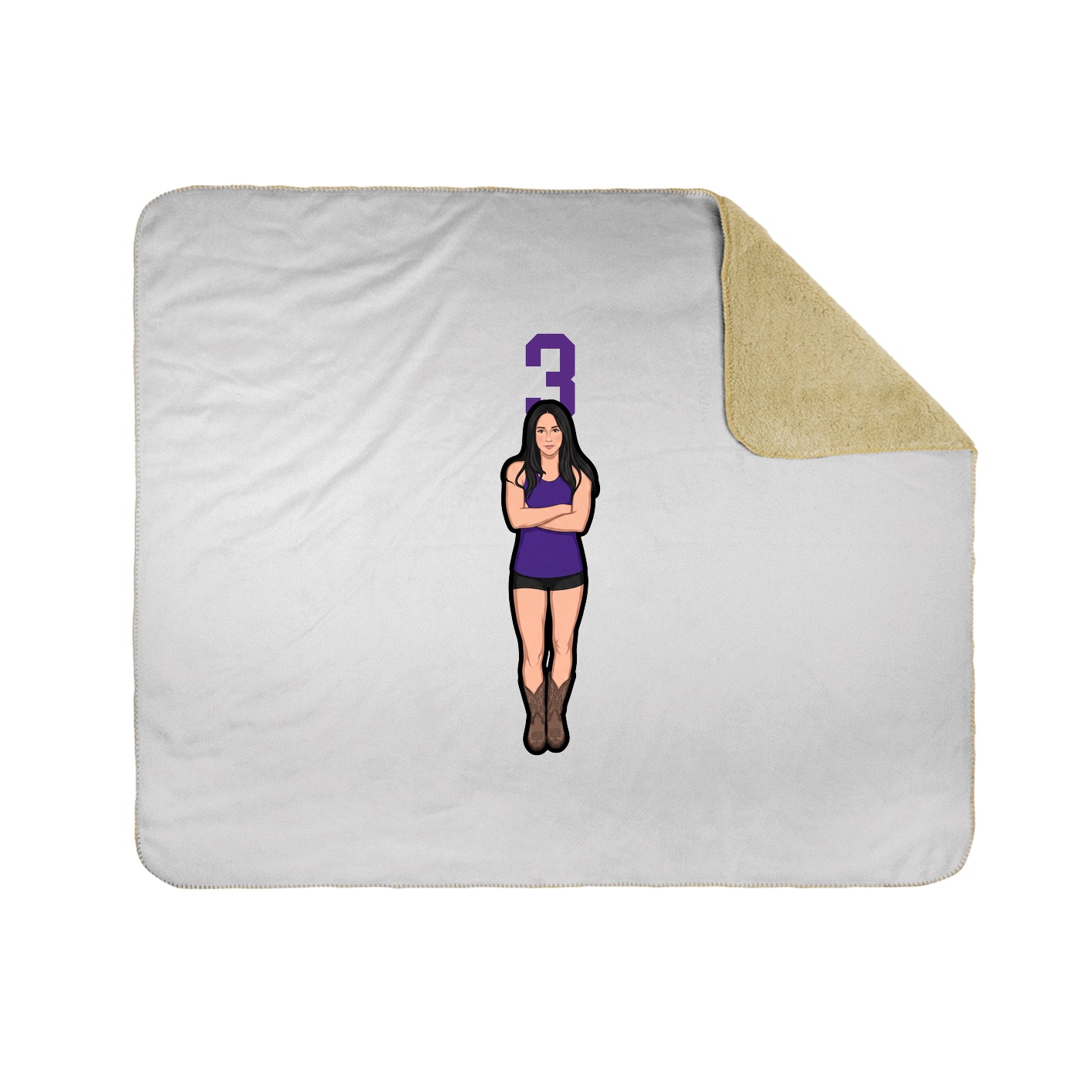 Throw Blanket — Number Top in White