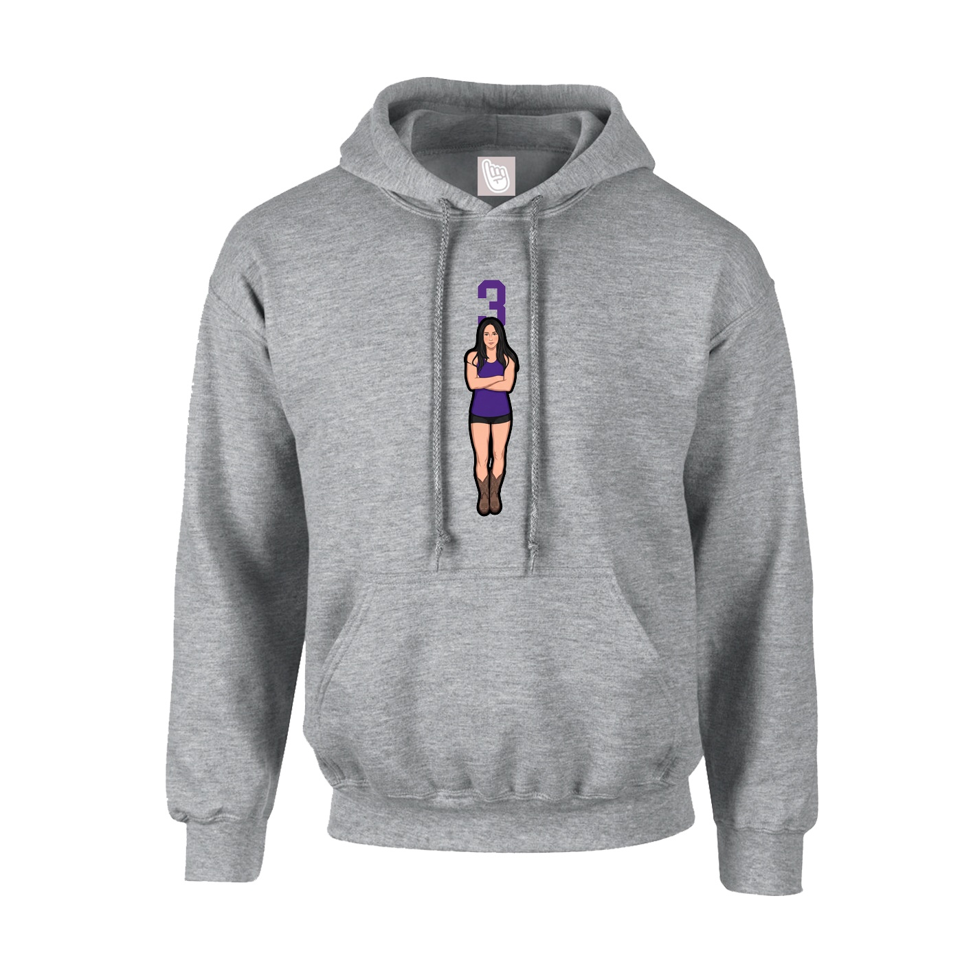 Youth Hoodie — Number Top in Grey