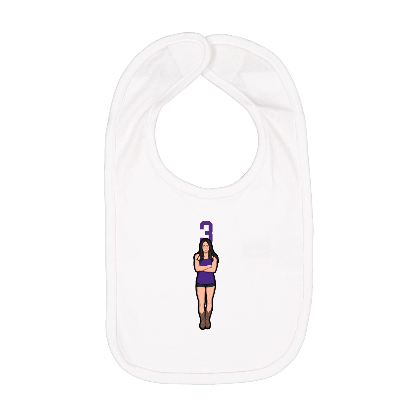 Infant Bib — Number Top in White