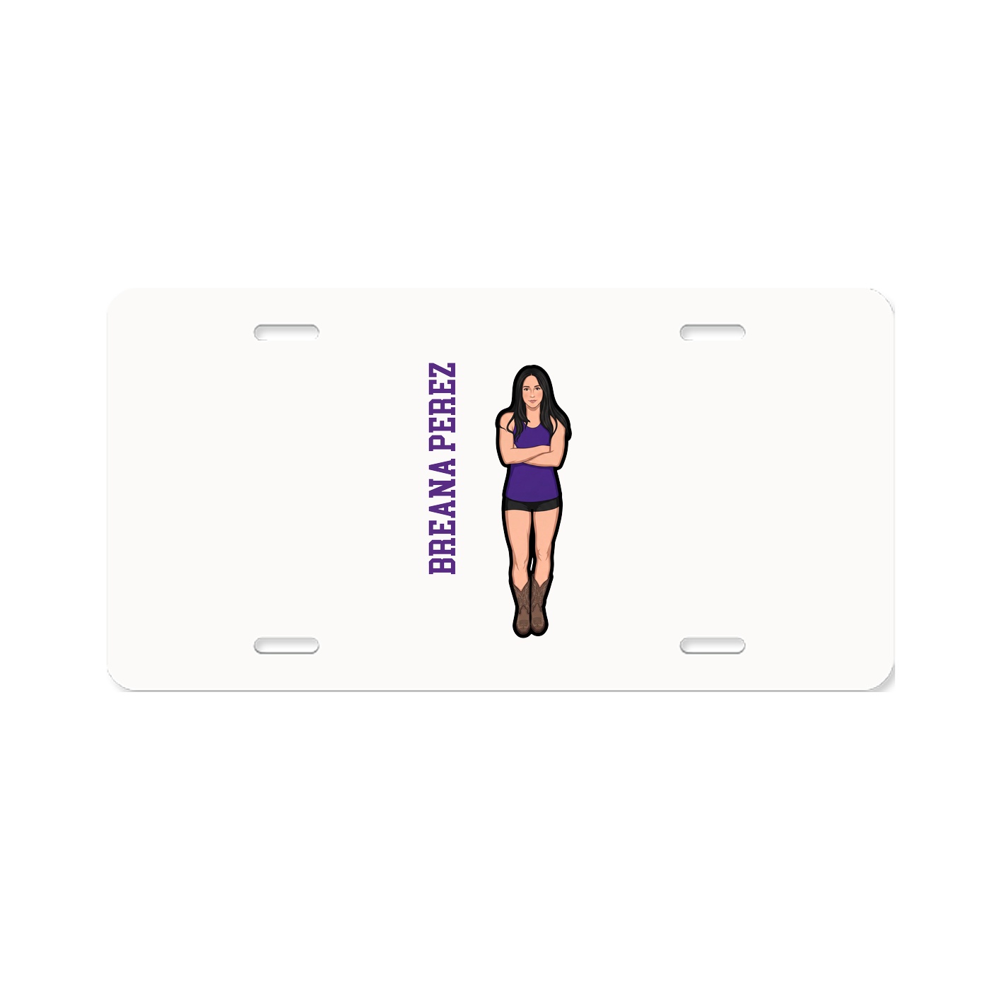 License Plate — Name Vertical in Classic