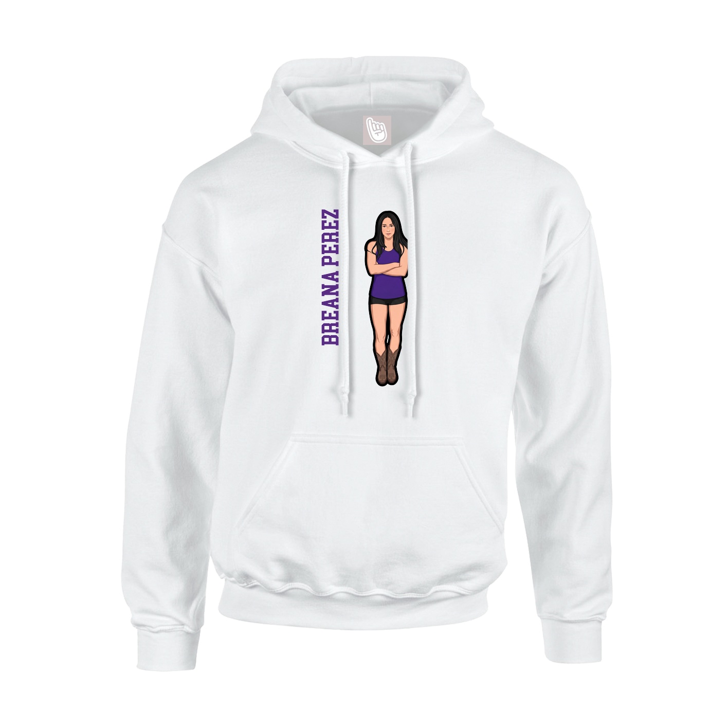 Youth Hoodie — Name Vertical in White