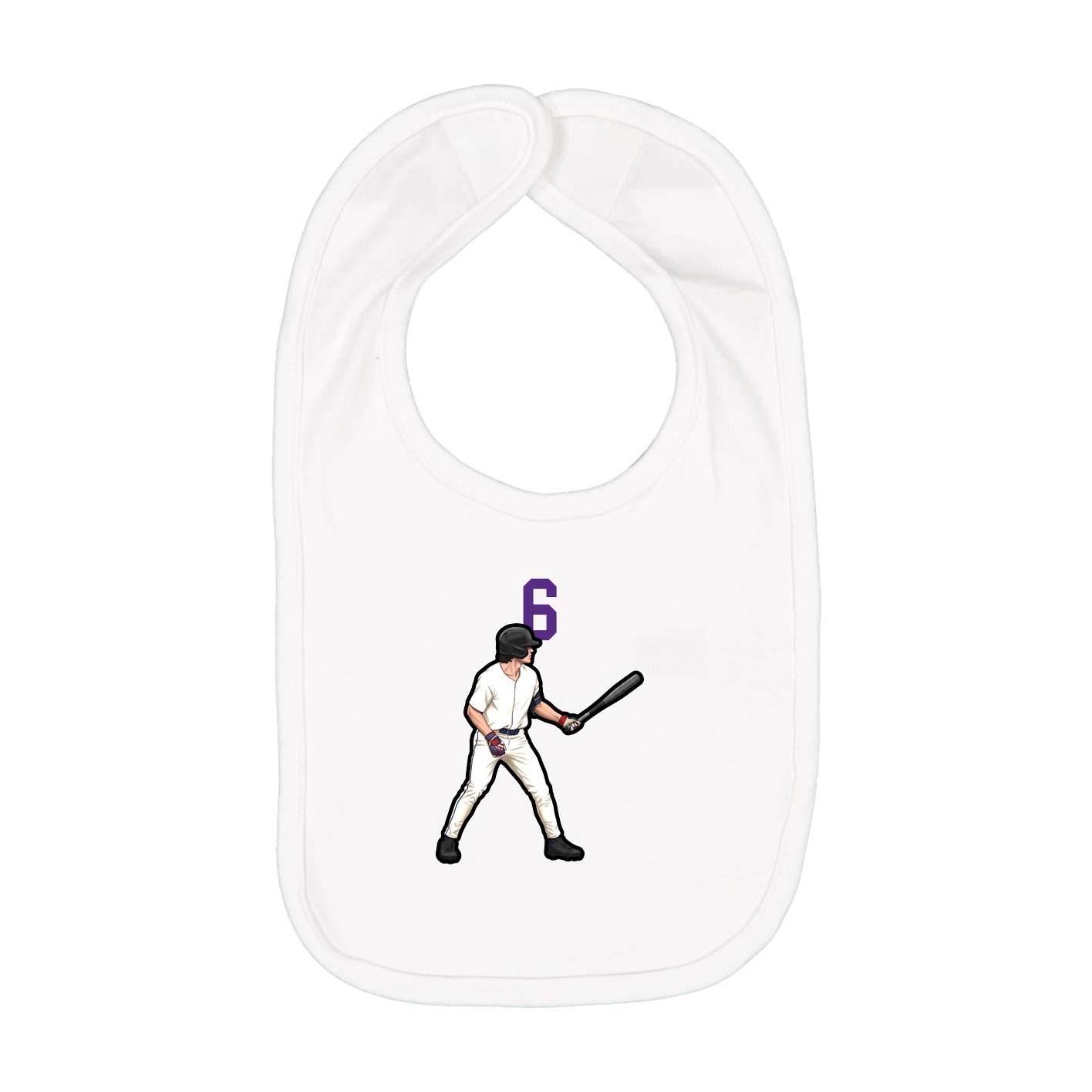 Infant Bib — Number Top in White