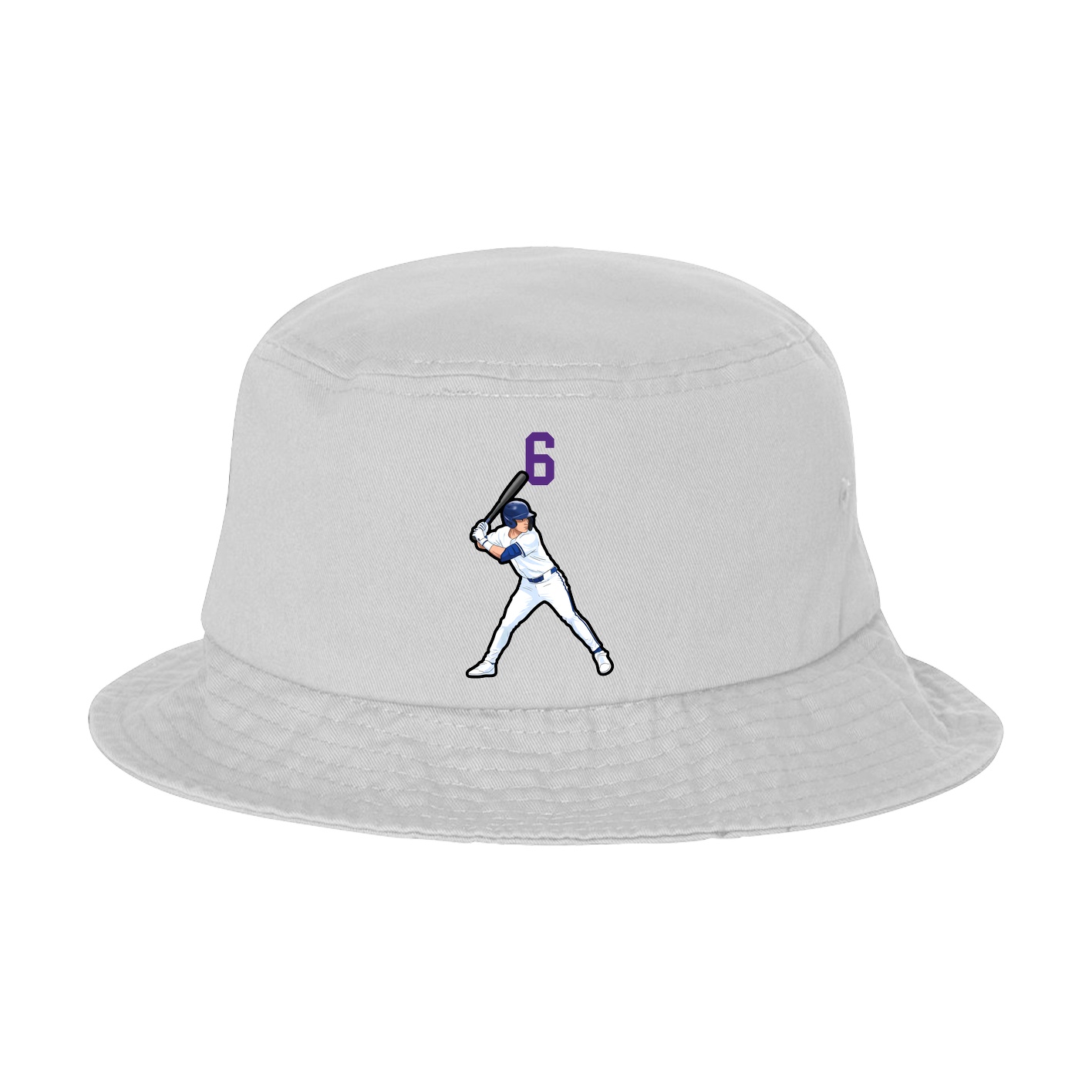 Bucket Cap — Number Top in White