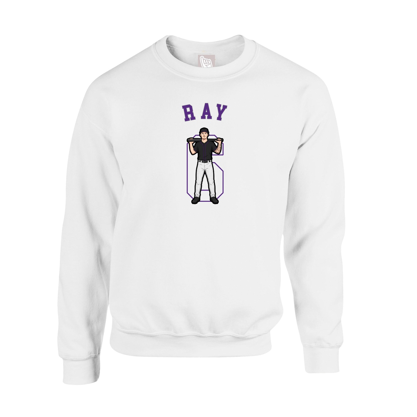 Fleece Crew — Shirsey Arch in White