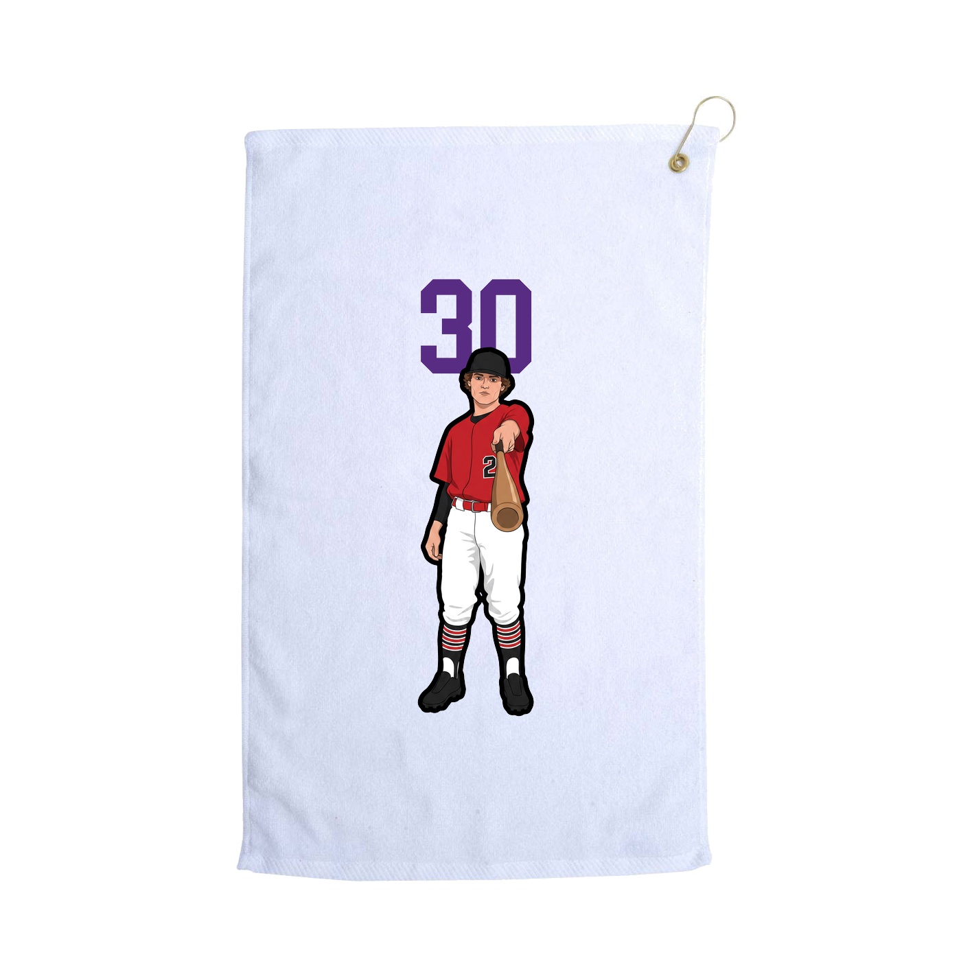Golf Towel — Number Top in White
