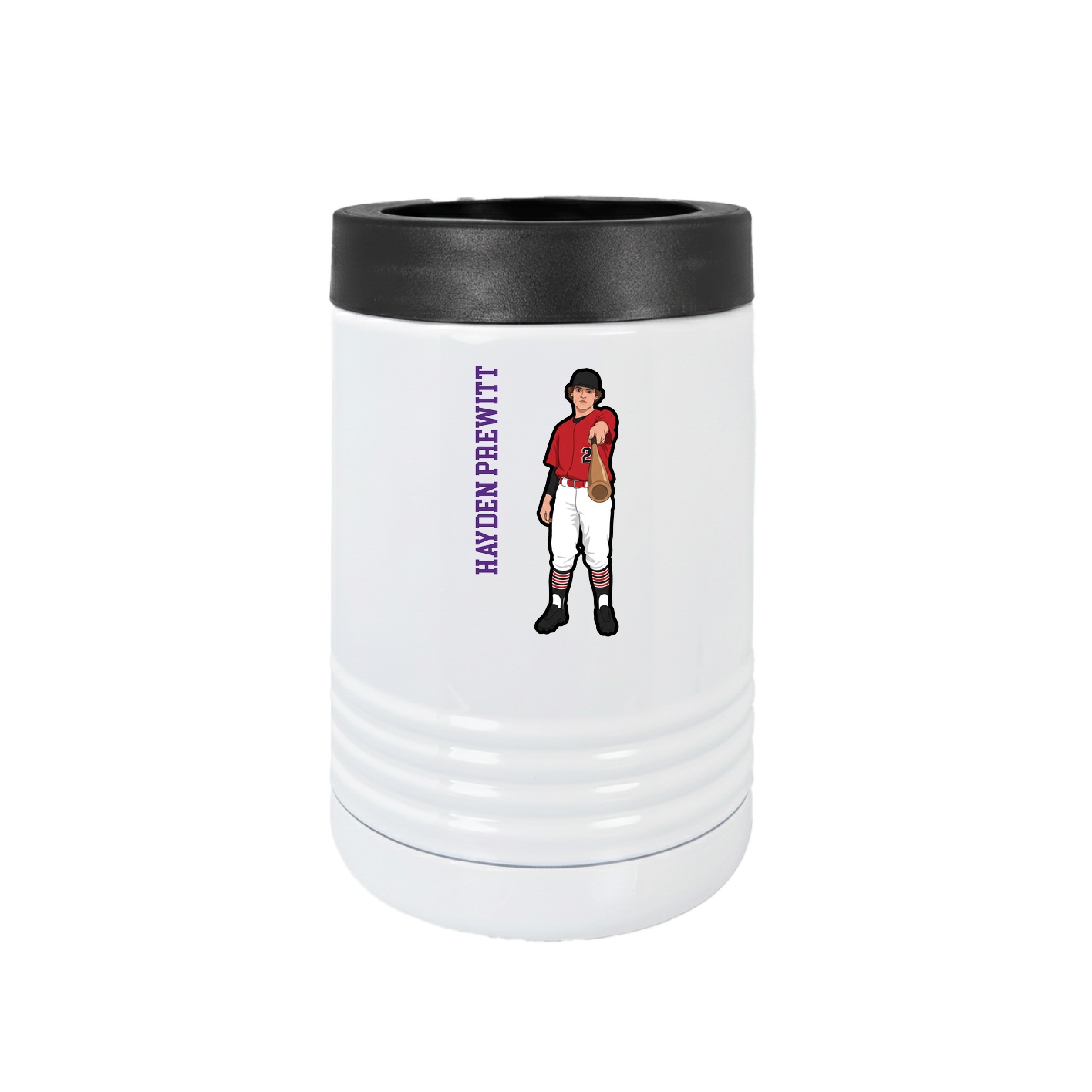 Beverage Holder — Name Vertical in White