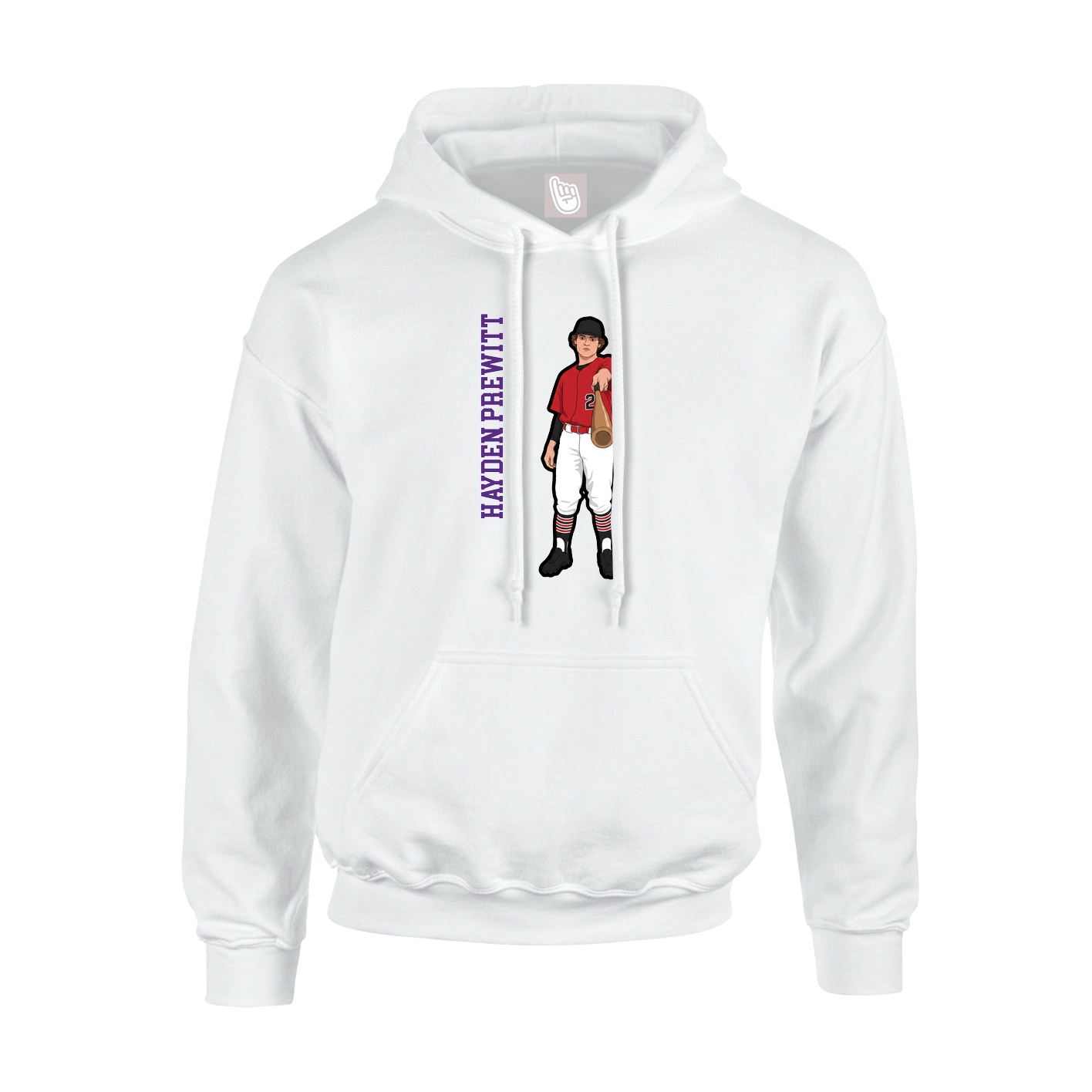 Youth Hoodie — Name Vertical in White