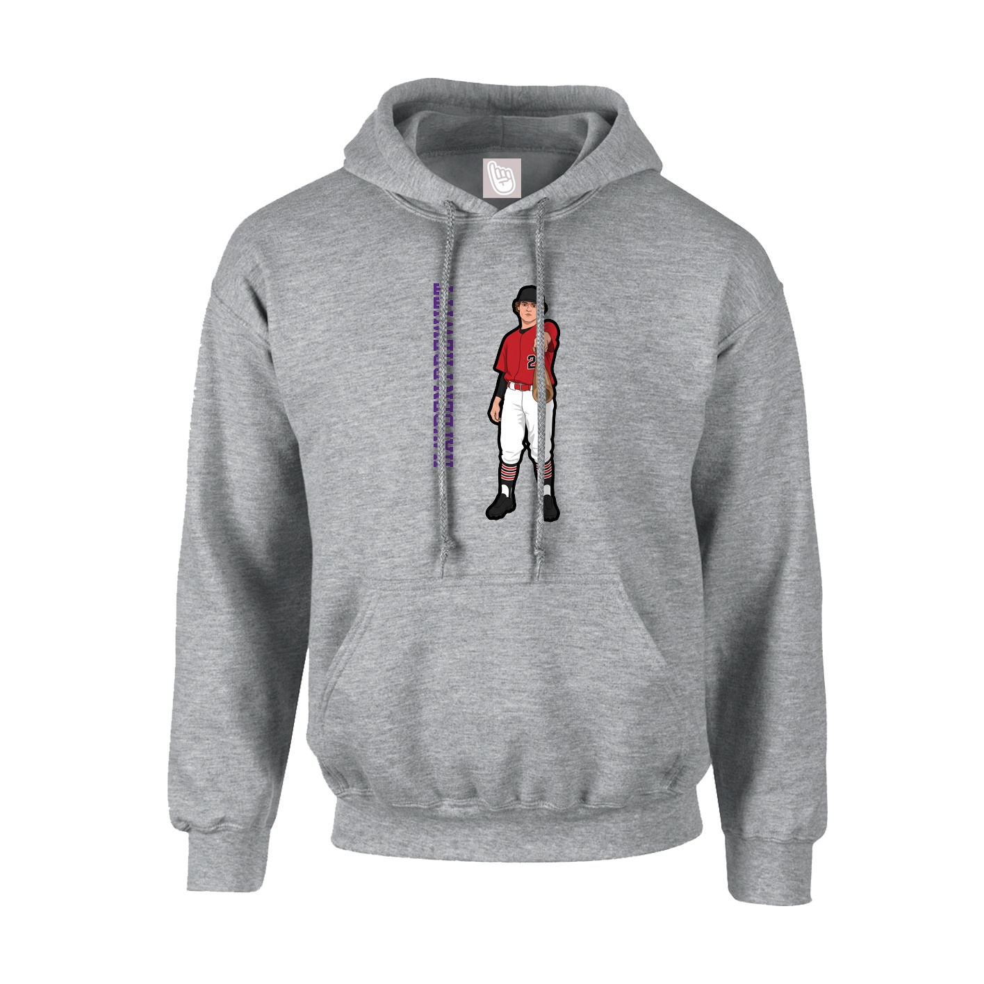 Youth Hoodie — Name Vertical in Grey