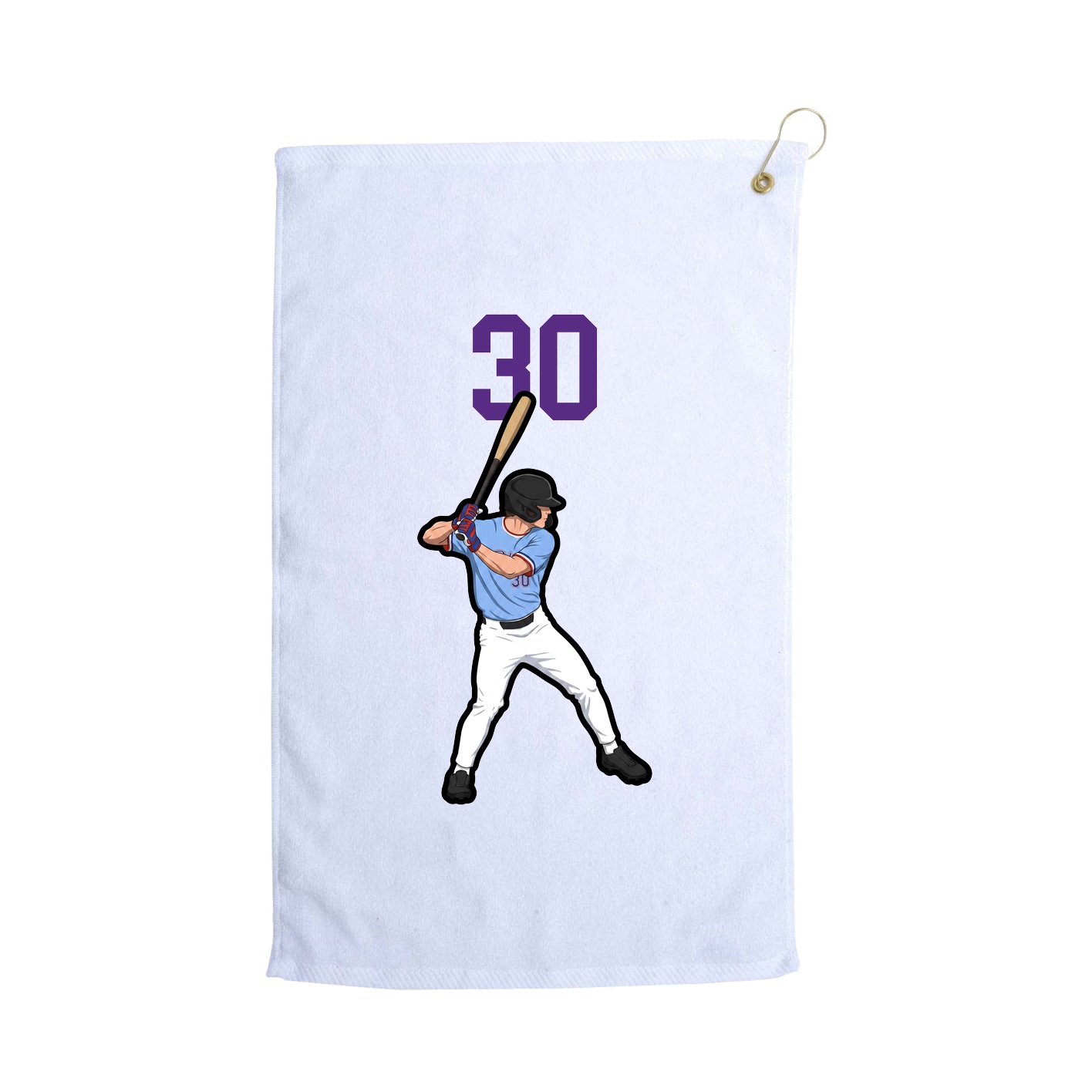 Golf Towel — Number Top in White