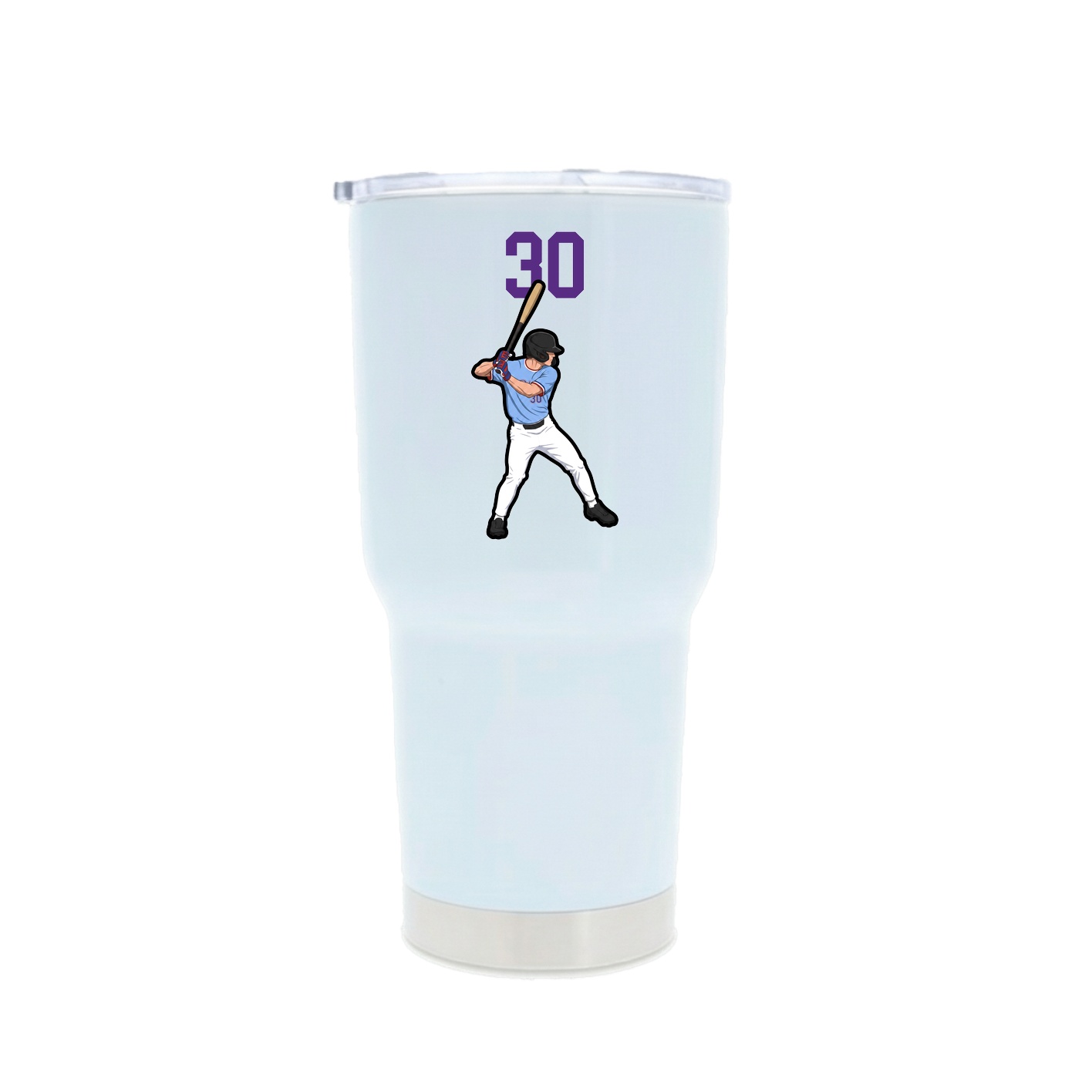 30oz Stainless Steel Tumbler — Number Top in White