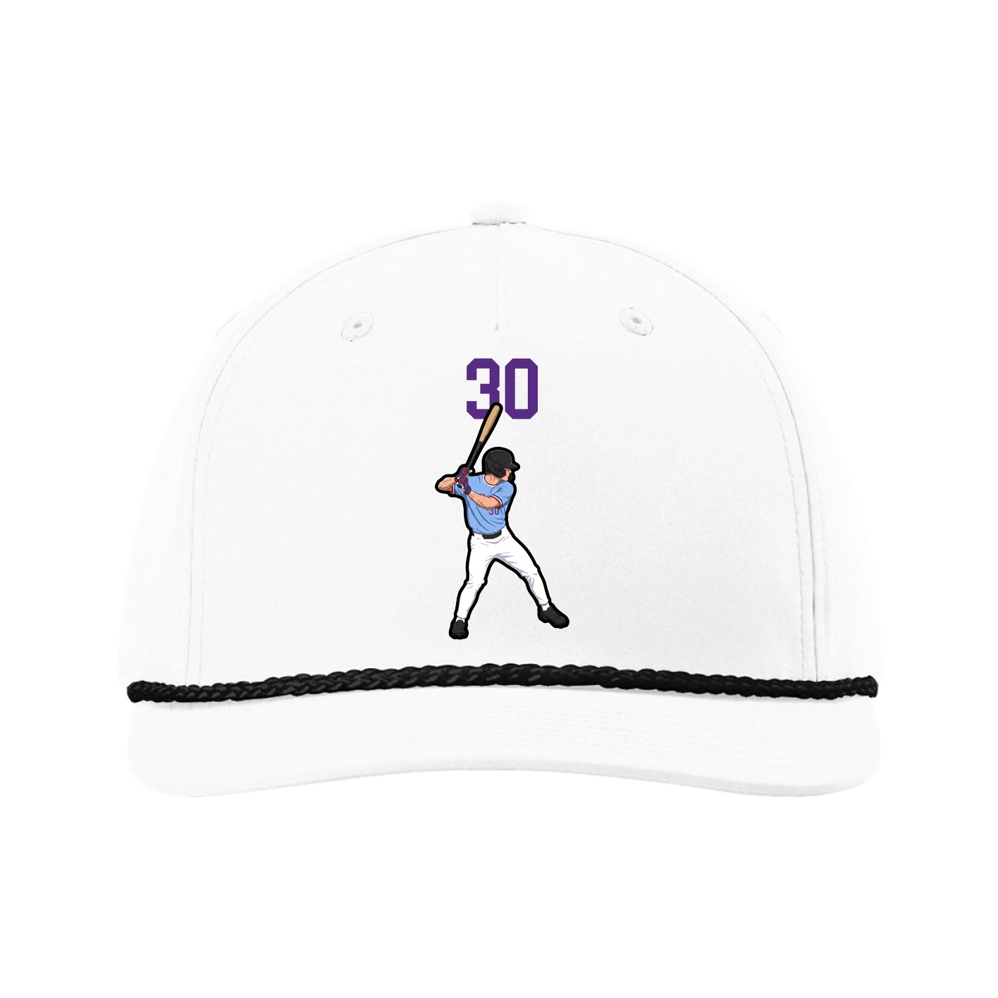 Five-Panel Classic Rope Cap — Number Top in White