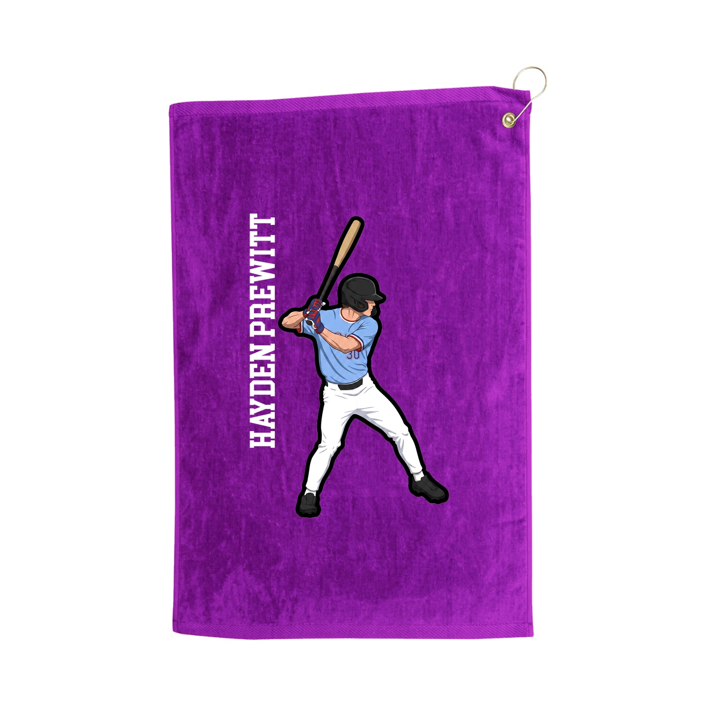 Golf Towel — Name Vertical in Purple