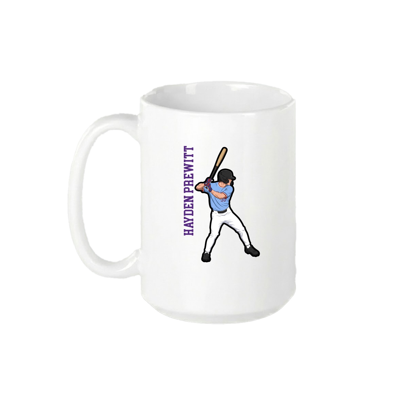 15oz Coffee Mug — Name Vertical in White