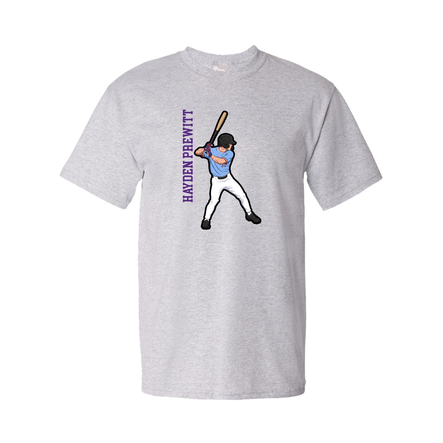 Tee — Name Vertical in Grey