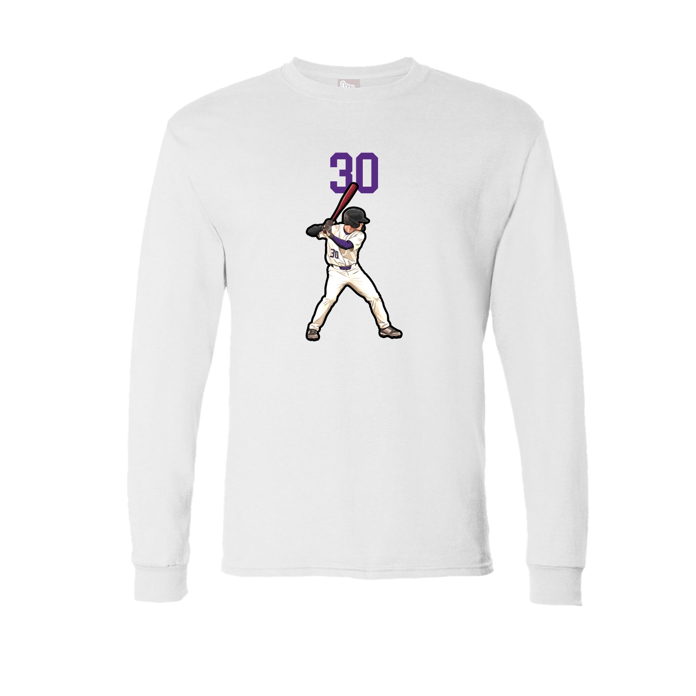 Long Sleeve Tee — Number Top in White