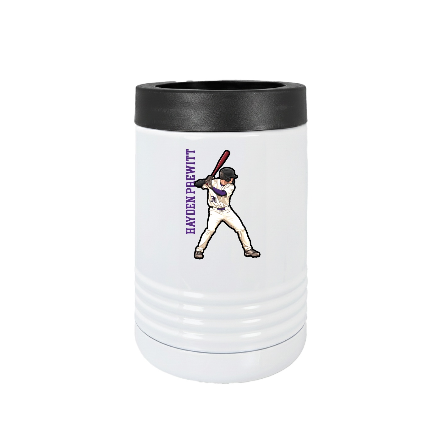 Beverage Holder — Name Vertical in White