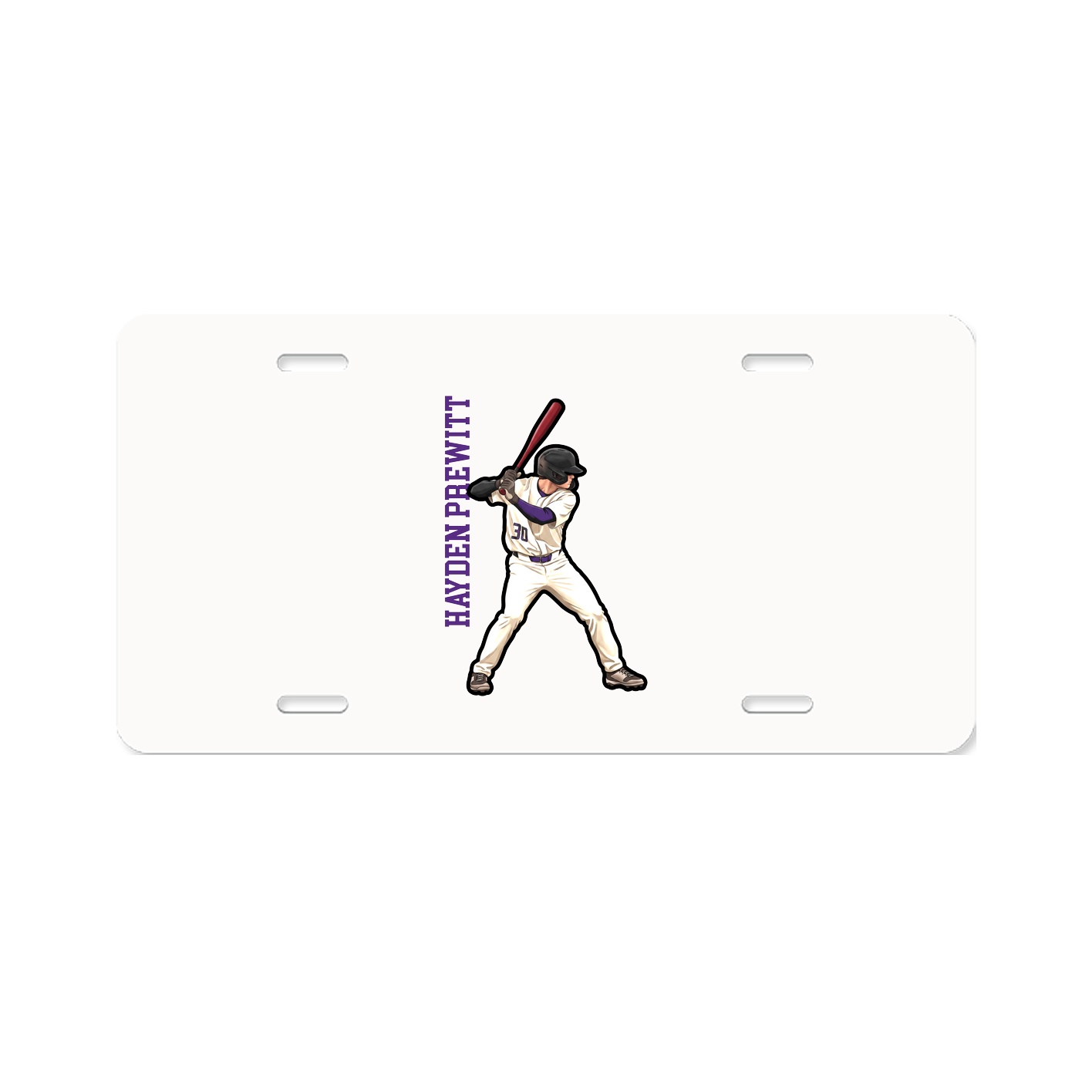License Plate — Name Vertical in Classic