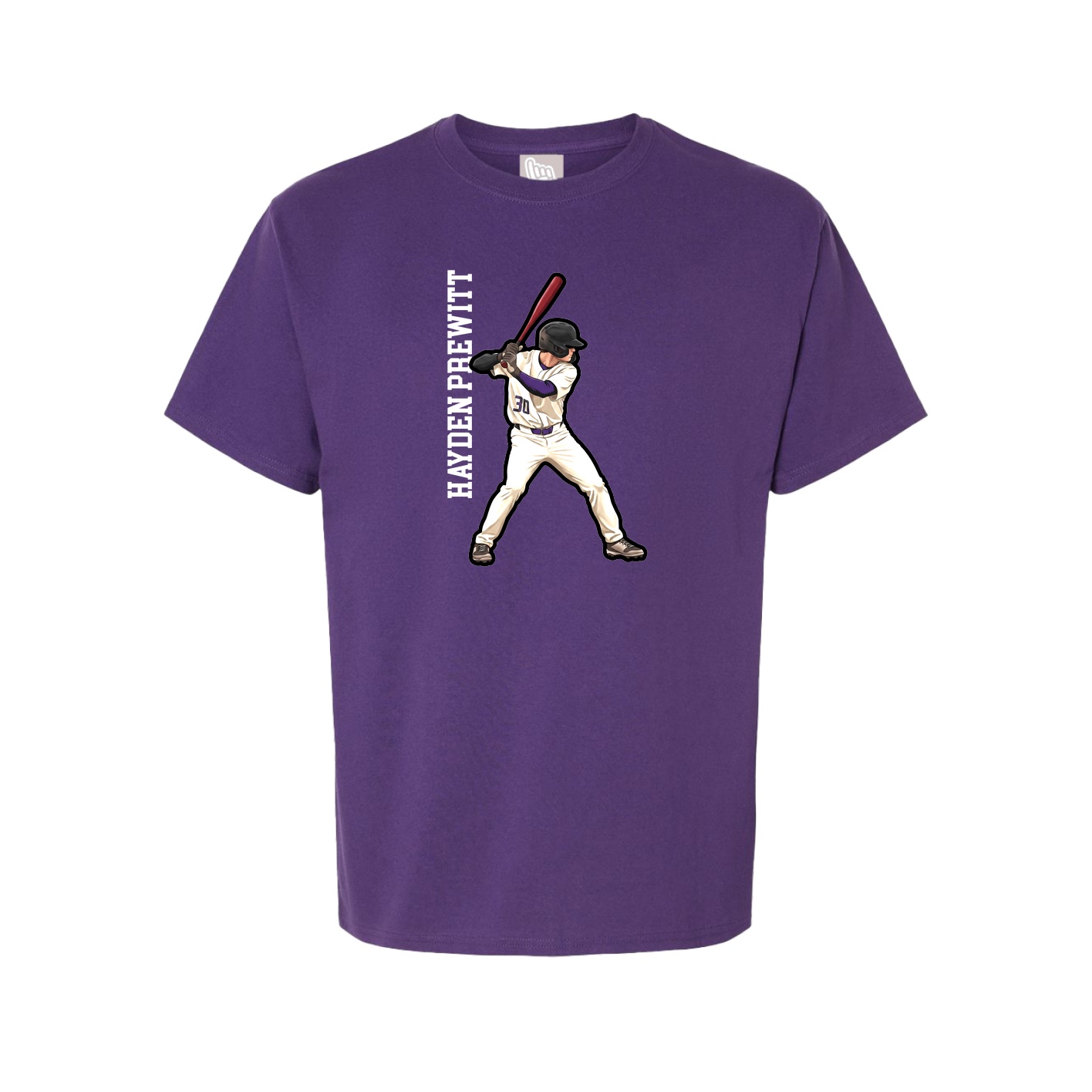 Tee — Name Vertical in Purple