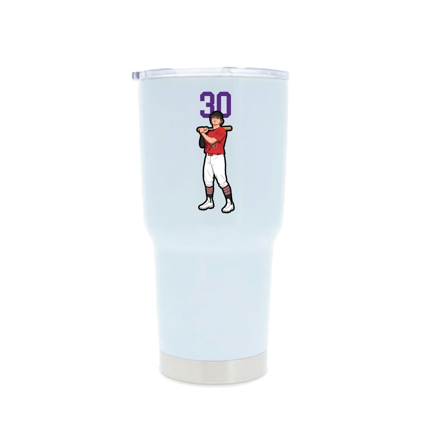 30oz Stainless Steel Tumbler — Number Top in White