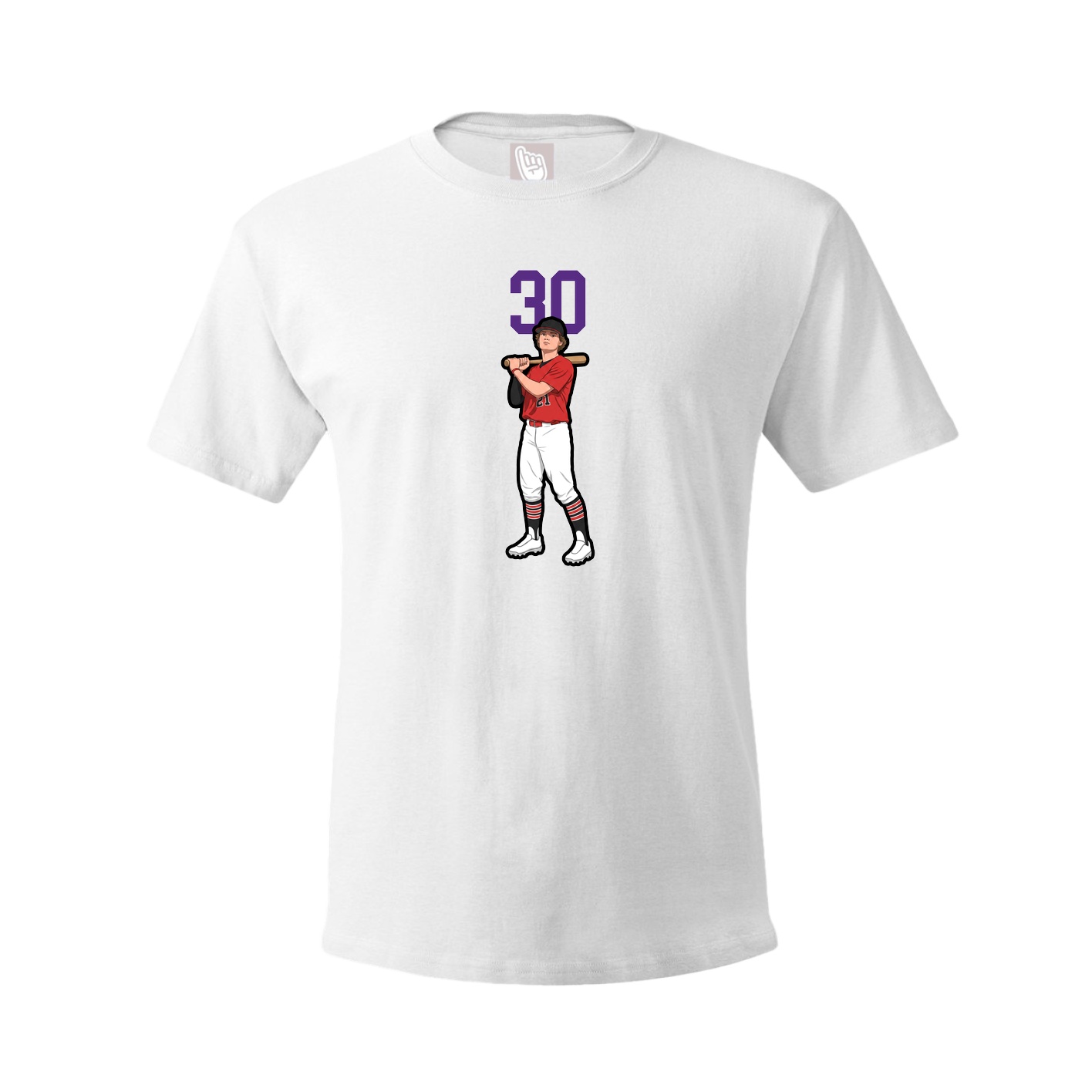 Youth Tee — Number Top in White