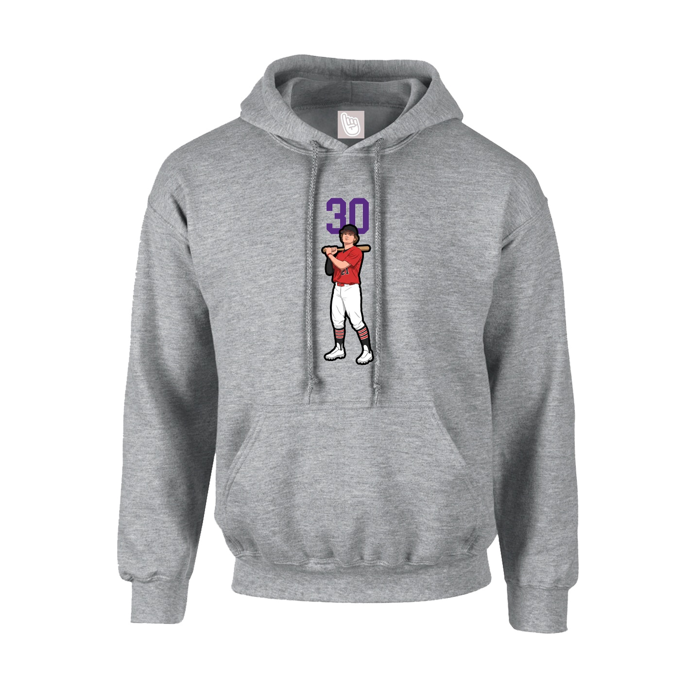 Hoodie — Number Top in Grey