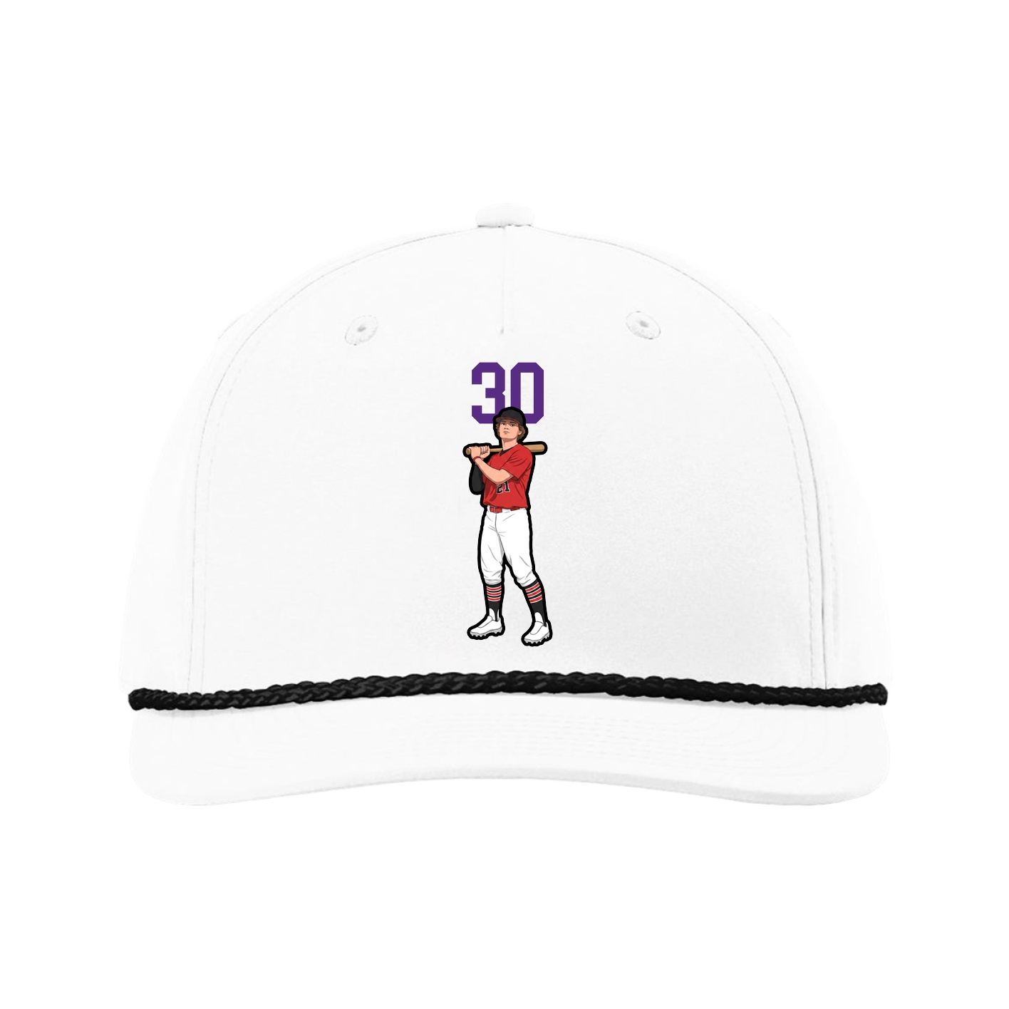 Five-Panel Classic Rope Cap — Number Top in White
